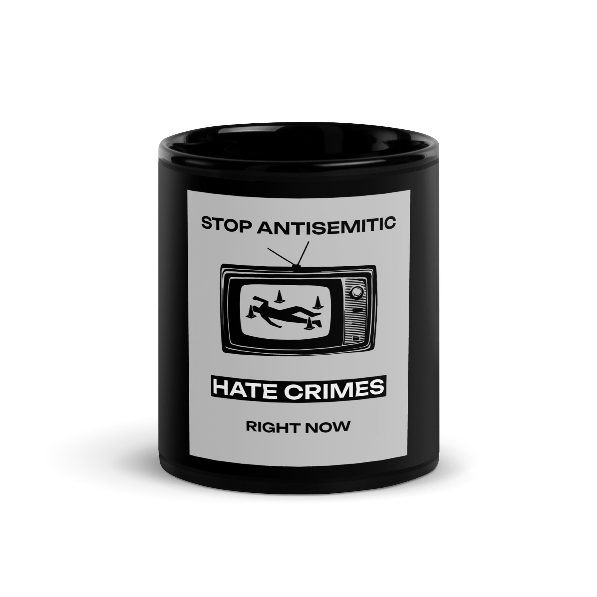 Antisemitic Hate Crimes | Black Glossy Mug