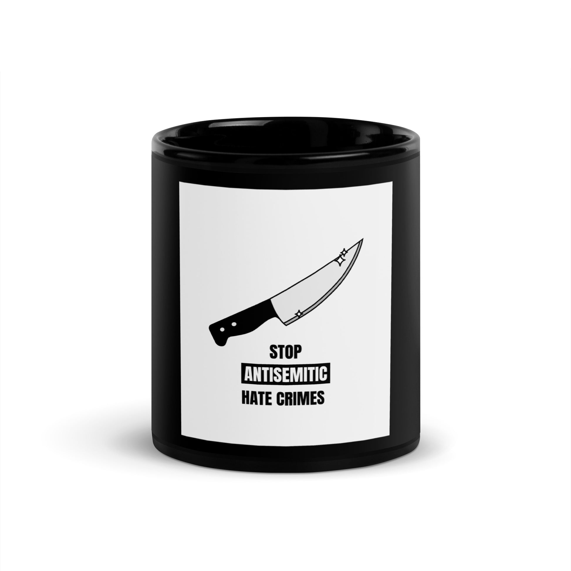 Antisemitic Hate Crimes | Black Glossy Mug