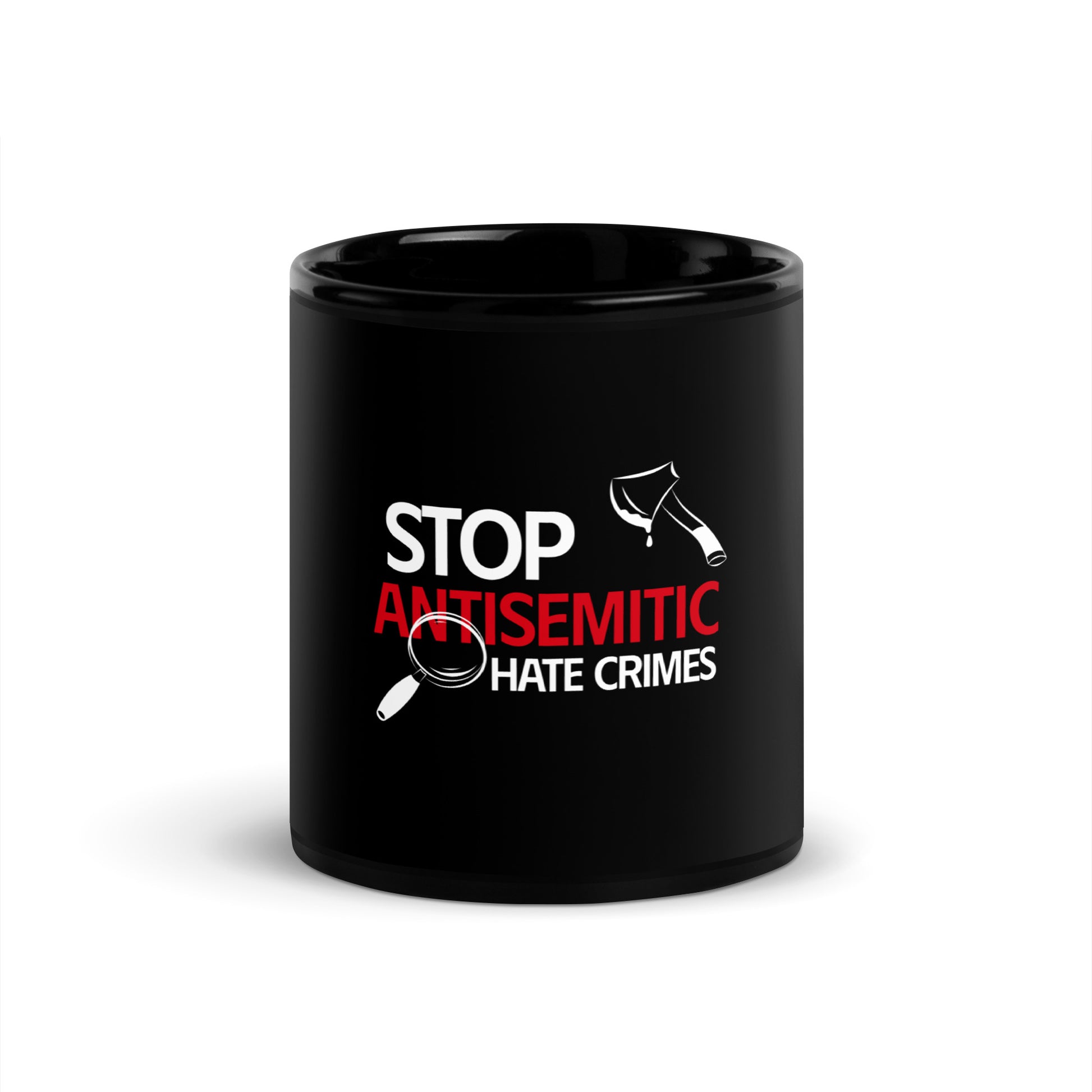Antisemitic Hate Crimes | Black Glossy Mug