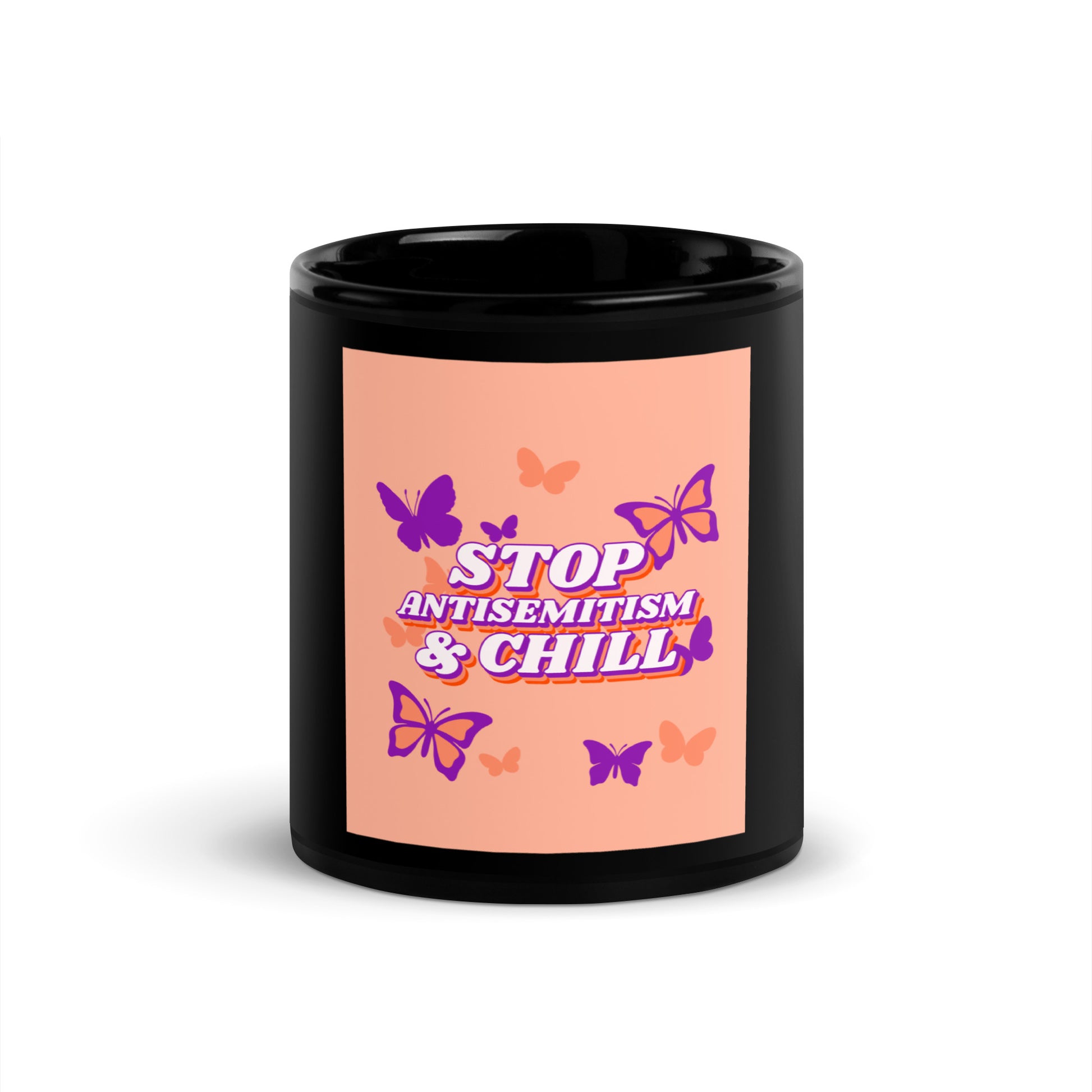 Chill Retro | Antisemitism | Black Glossy Mug