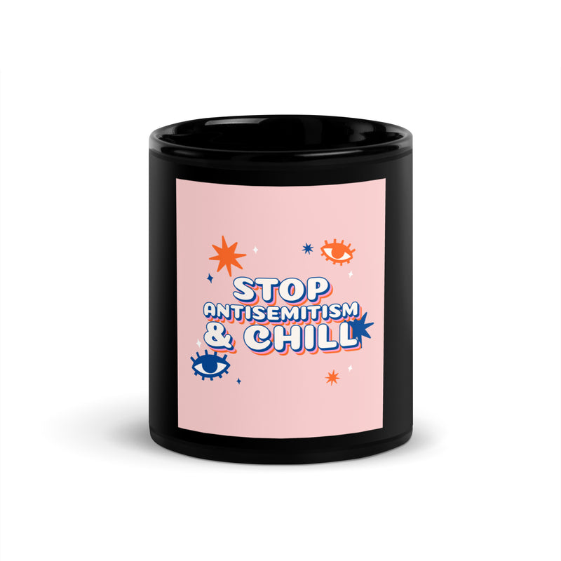 Chill Retro | Antisemitism | Black Glossy Mug