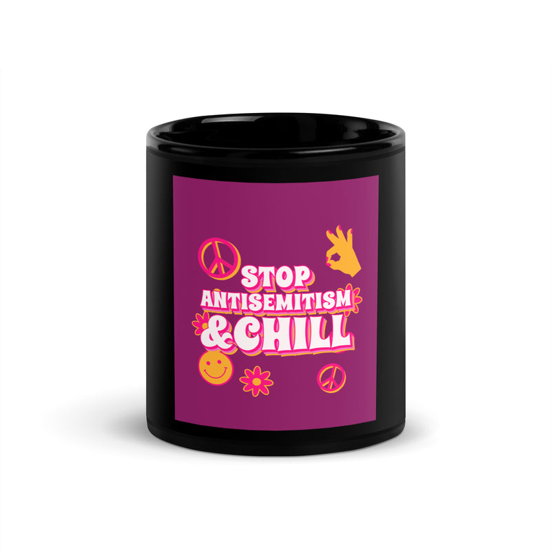 Chill Retro | Antisemitism | Black Glossy Mug