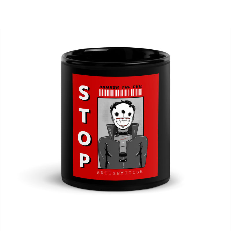 Unmask Evil | Antisemitism | Black Glossy Mug