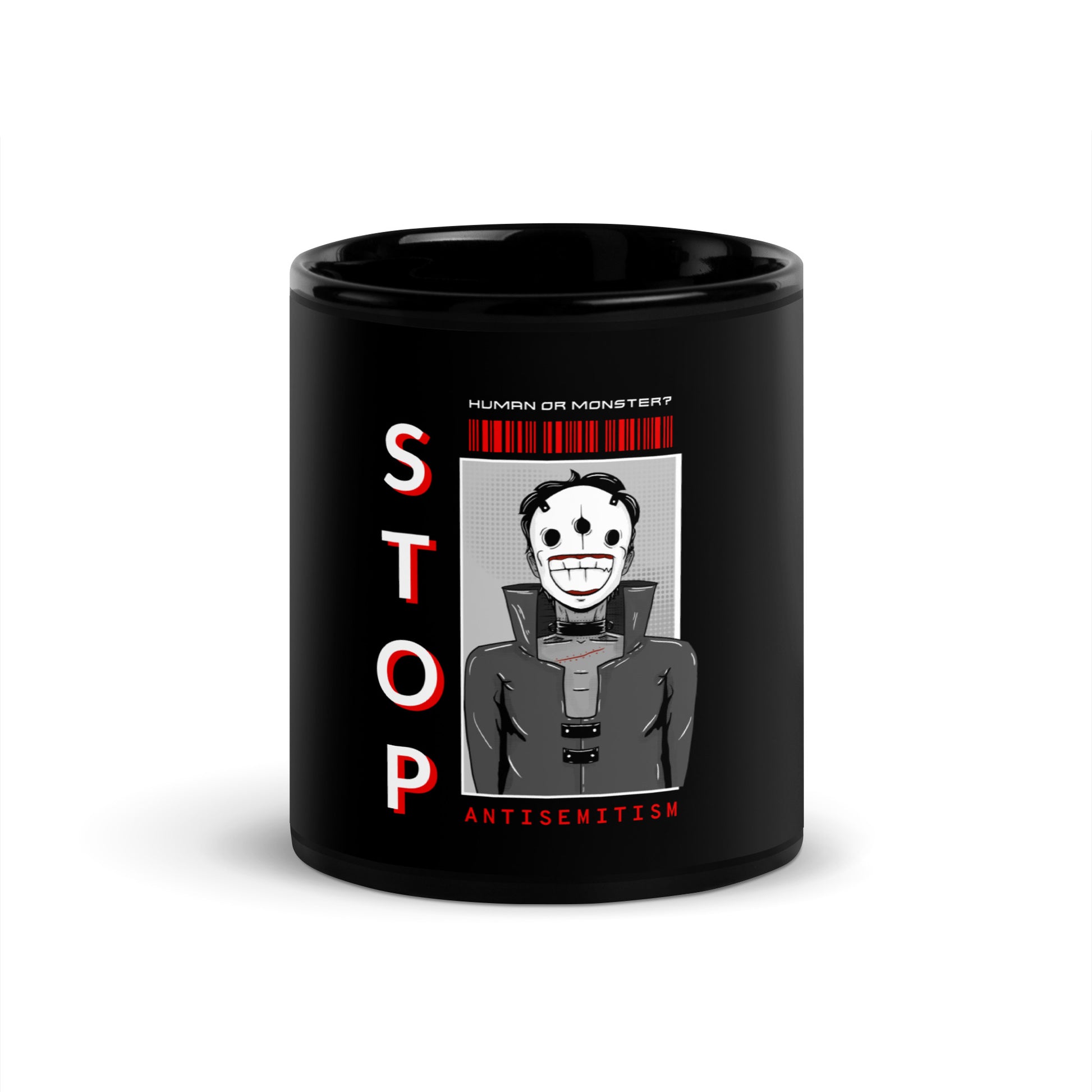 Human Or Monster | Antisemitism | Black Glossy Mug