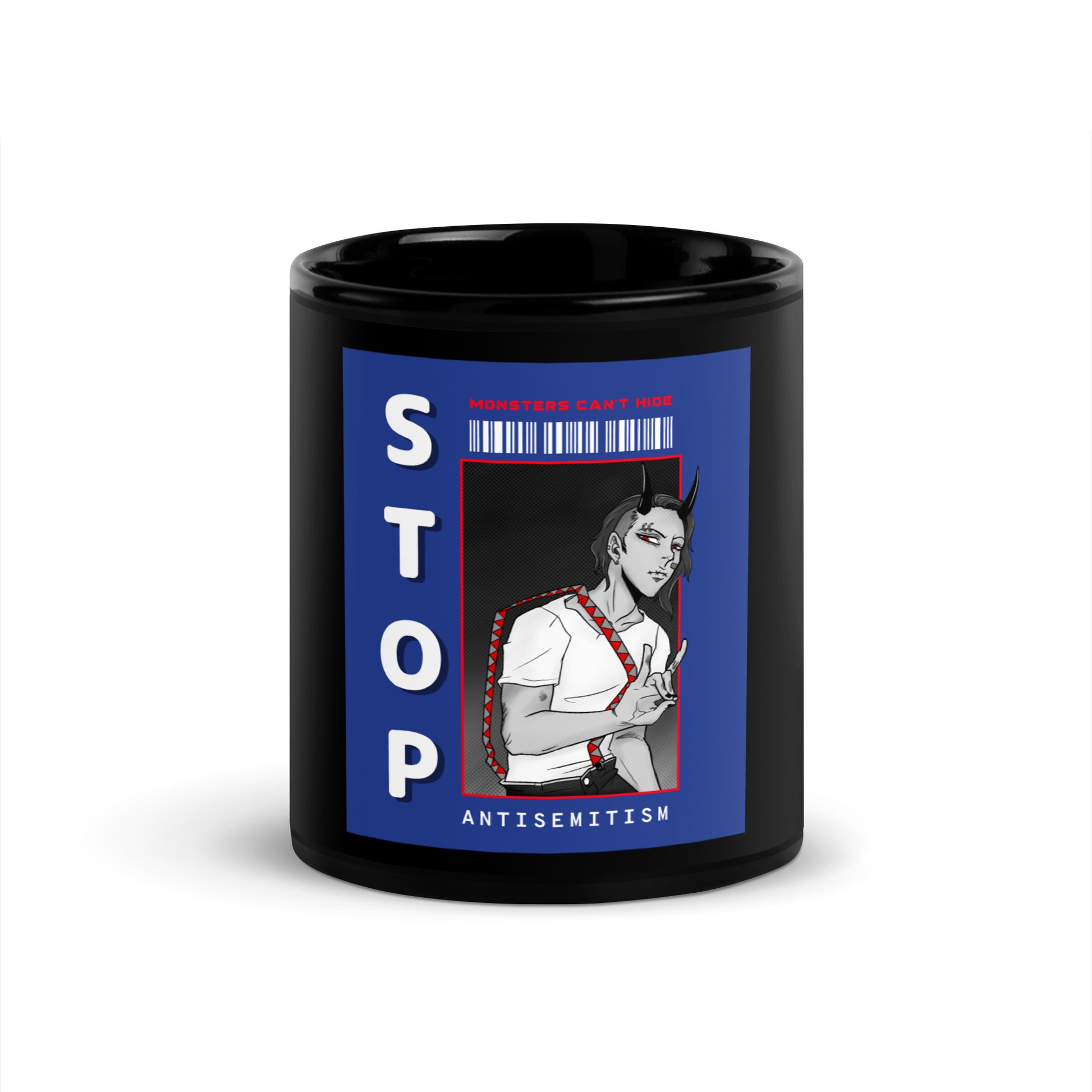 Monsters Can't Hide | Black Glossy Mug