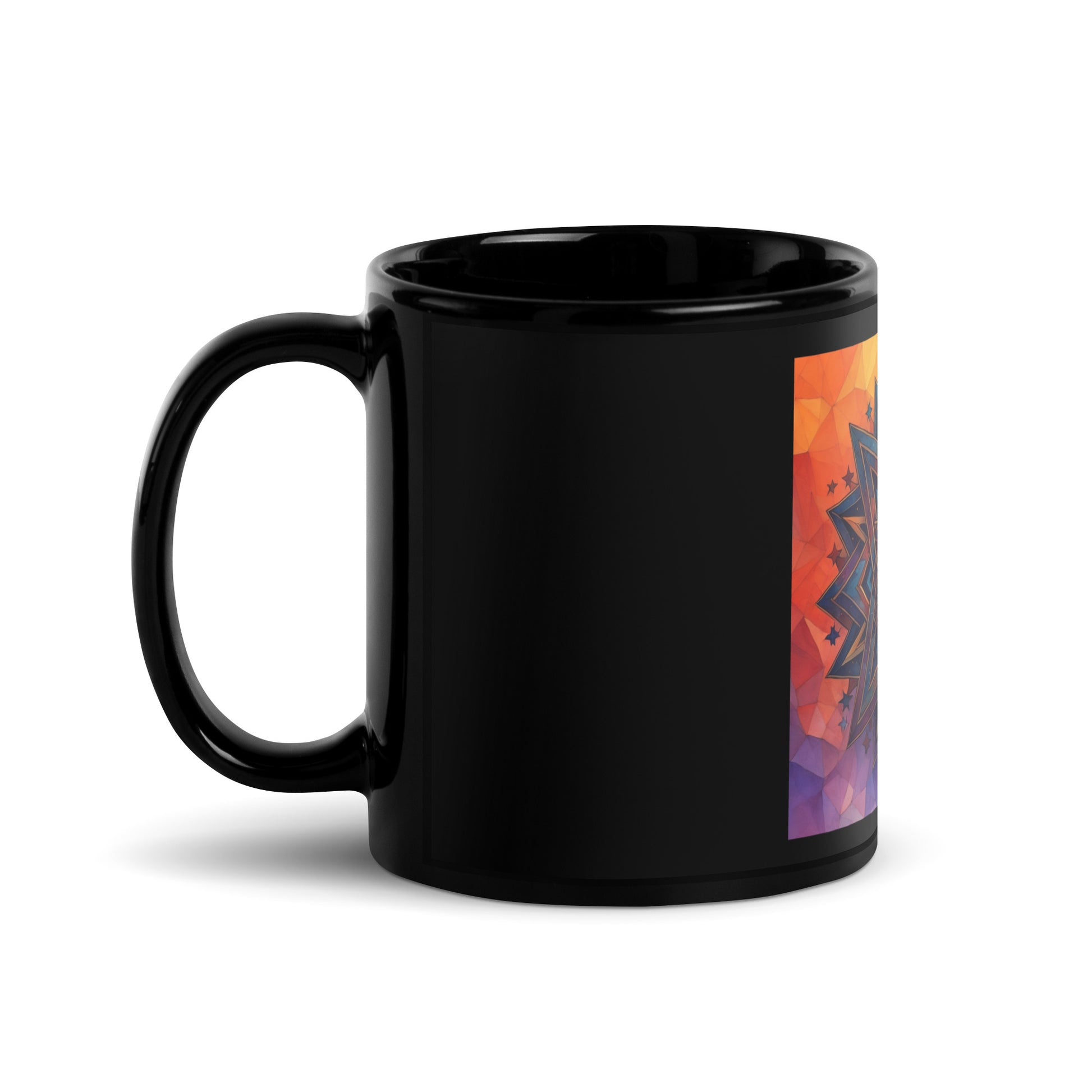 Vibrant Song | Star of David | Black Glossy Mug Jouparty