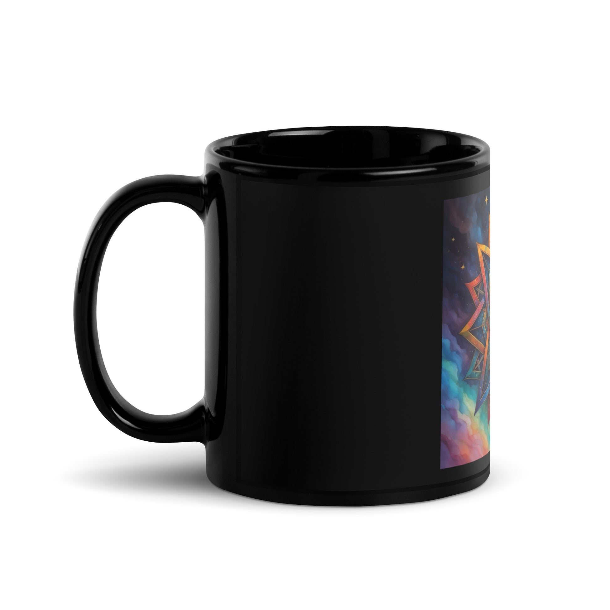 Vibrant Song | Star of David | Black Glossy Mug Jouparty