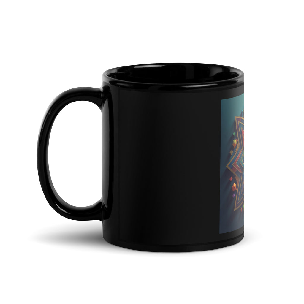 Vibrant Song | Star of David | Black Glossy Mug Jouparty
