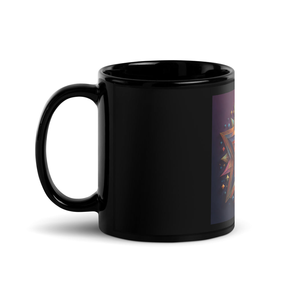 Vibrant Song | Star of David | Black Glossy Mug Jouparty