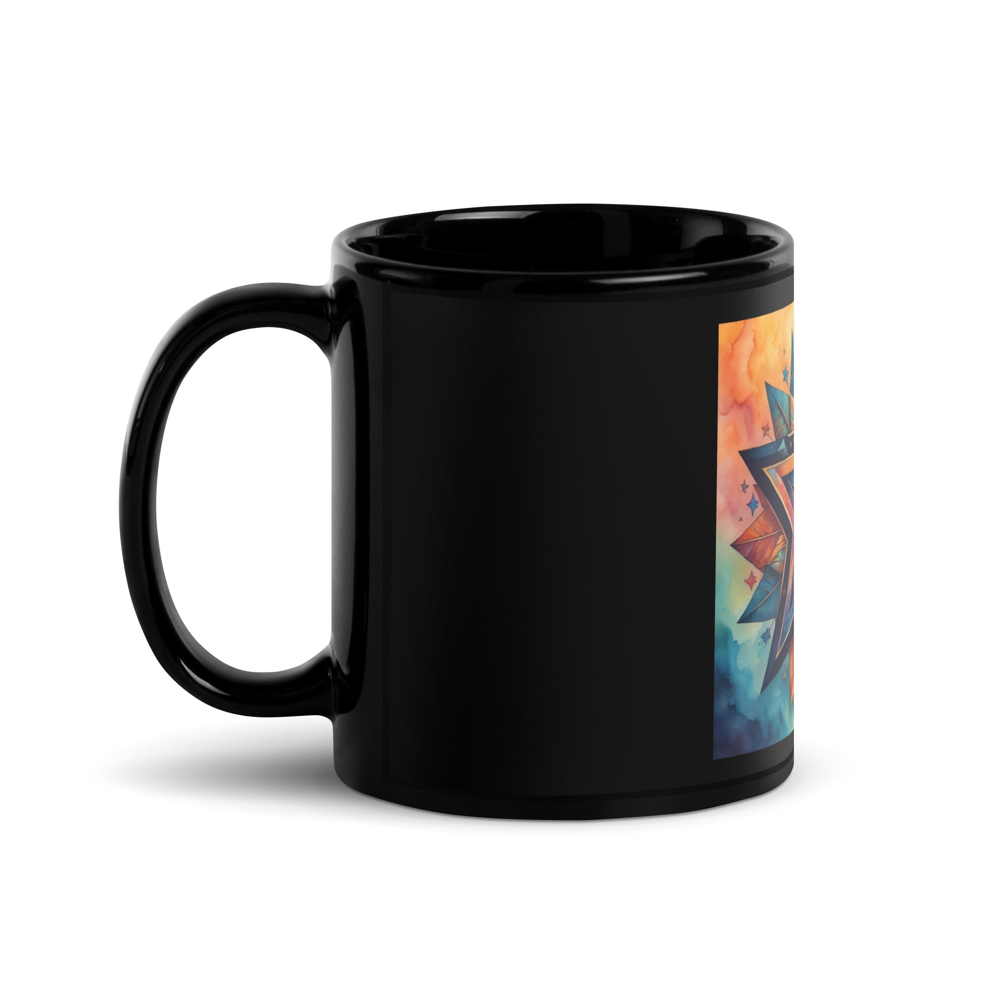 Vibrant Song | Star of David | Black Glossy Mug Jouparty
