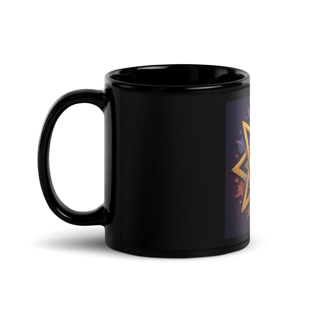 Vibrant Song | Star of David | Black Glossy Mug Jouparty