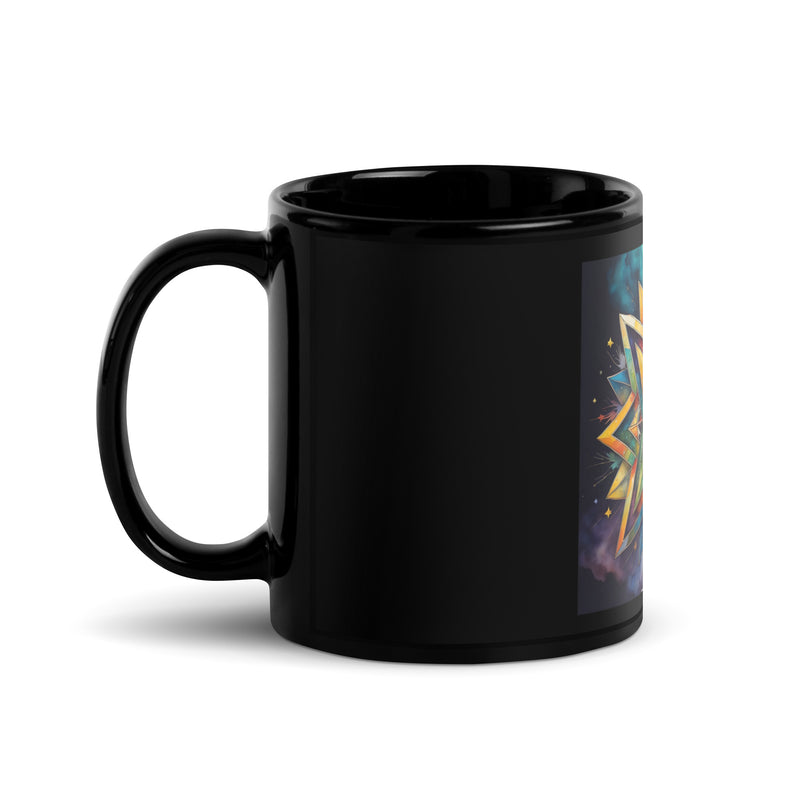 Vibrant Song | Star of David | Black Glossy Mug