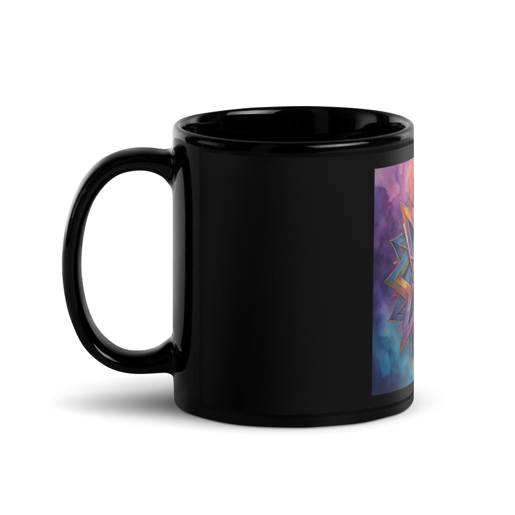 Vibrant Song | Star of David | Black Glossy Mug Jouparty