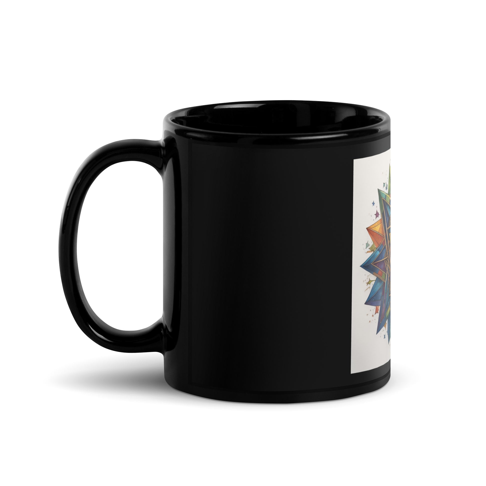 Vibrant Song | Star of David | Black Glossy Mug Jouparty