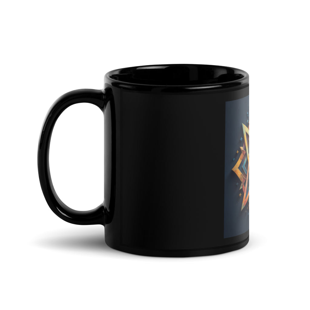 Vibrant Song | Star of David | Black Glossy Mug Jouparty