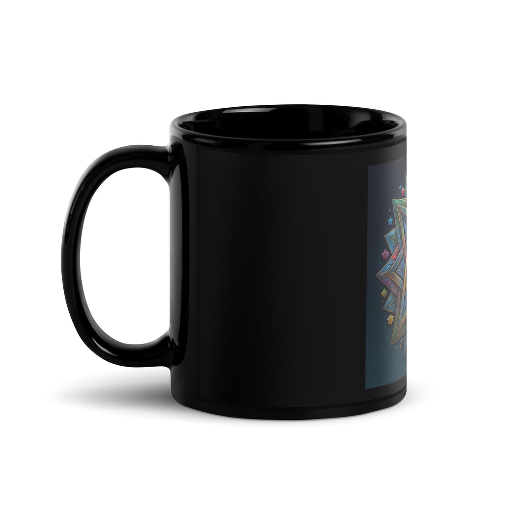 Vibrant Song | Star of David | Black Glossy Mug Jouparty