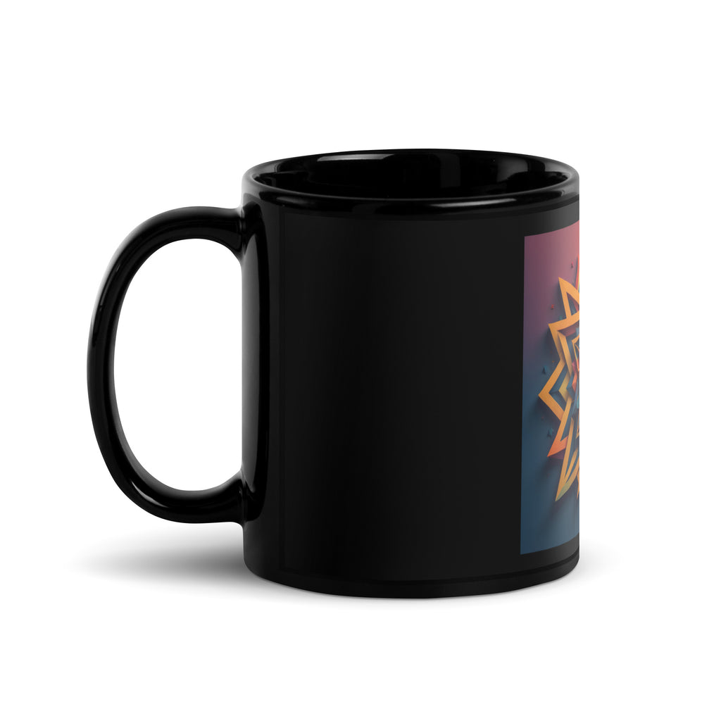 Vibrant Song | Star of David | Black Glossy Mug Jouparty