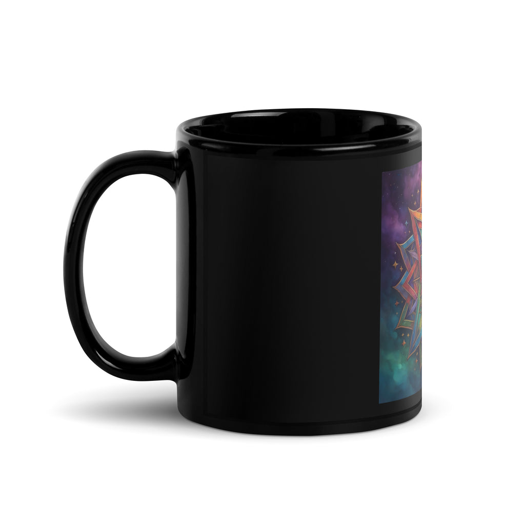 Vibrant Song | Star of David | Black Glossy Mug Jouparty