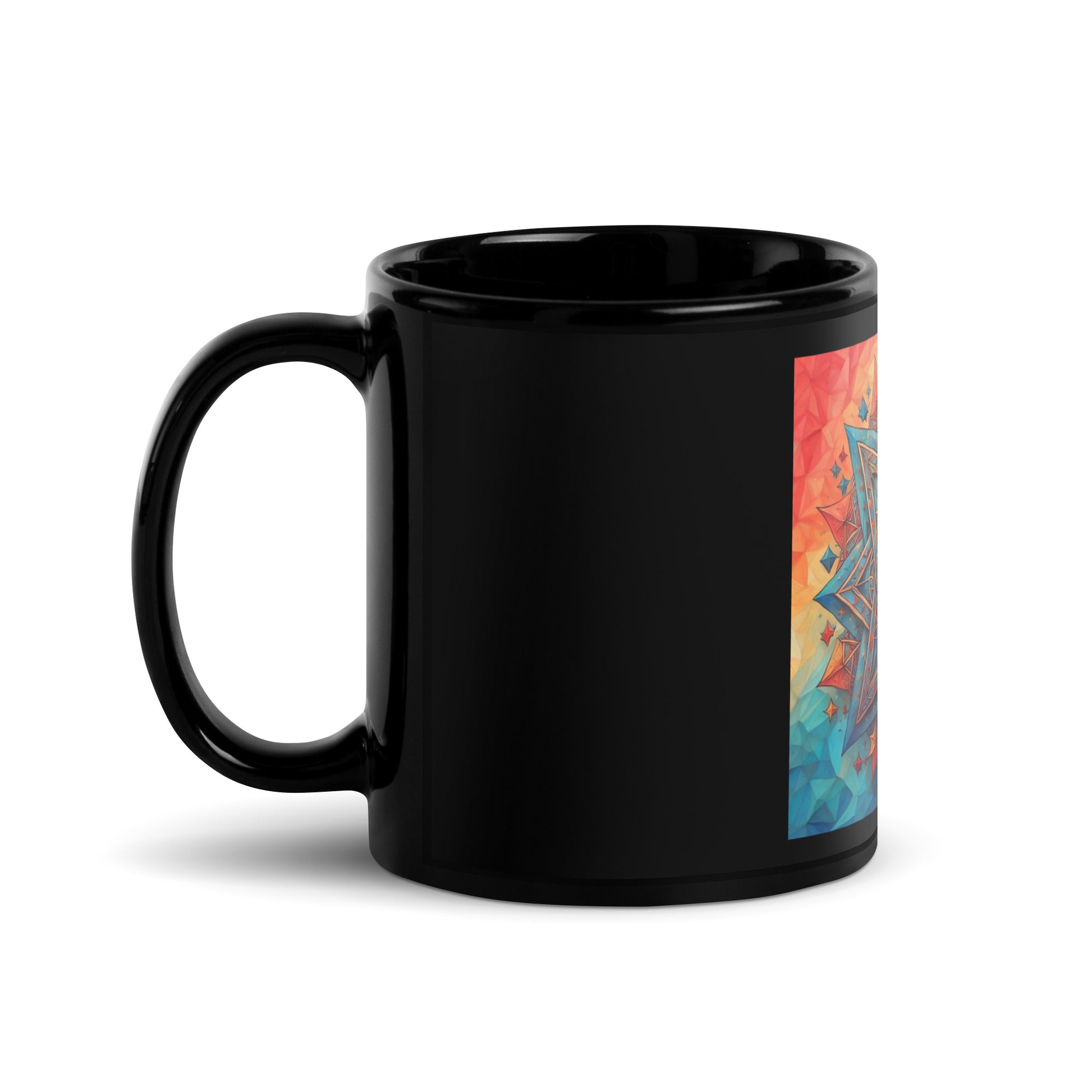 Vibrant Song | Star of David | Black Glossy Mug Jouparty