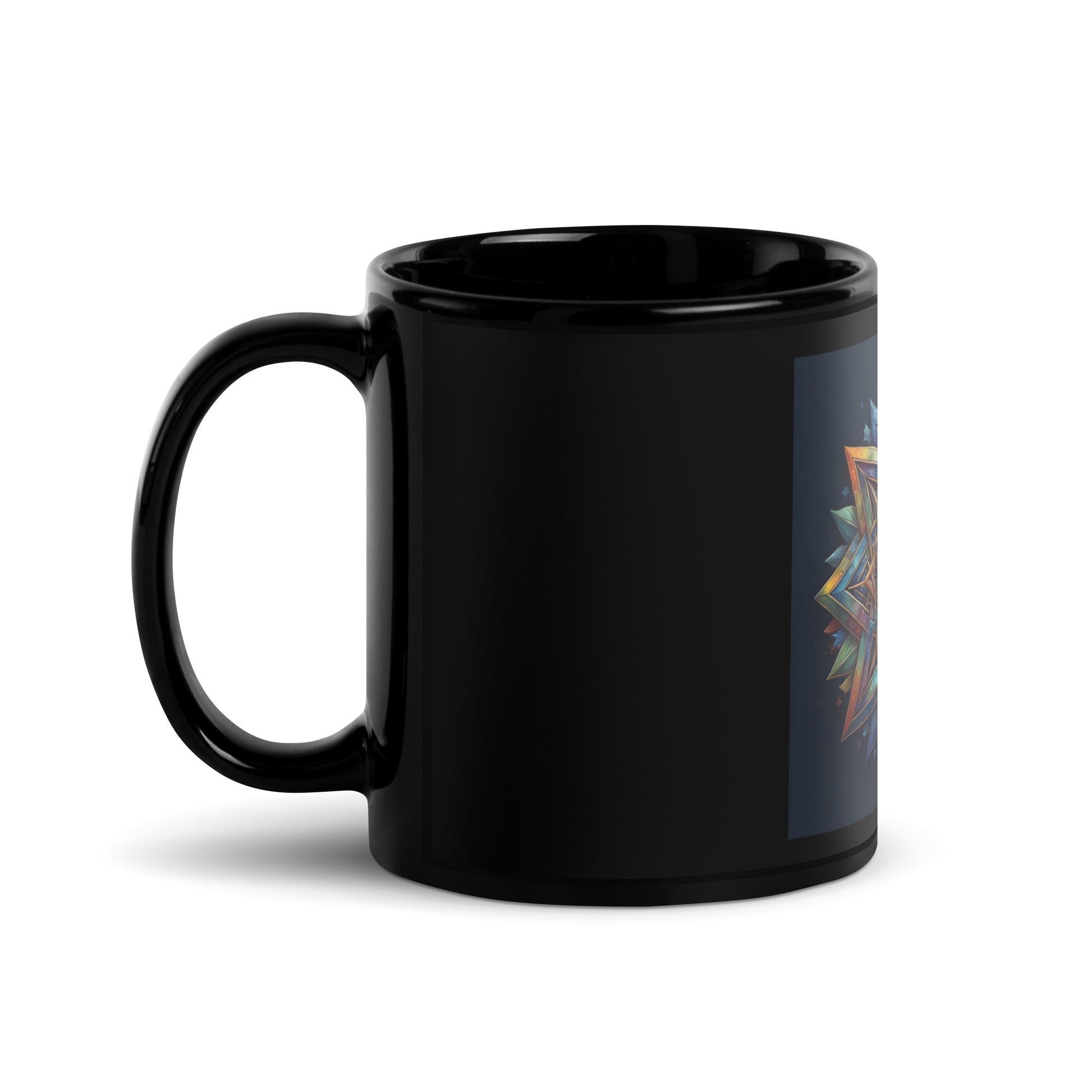 Vibrant Song | Star of David | Black Glossy Mug Jouparty