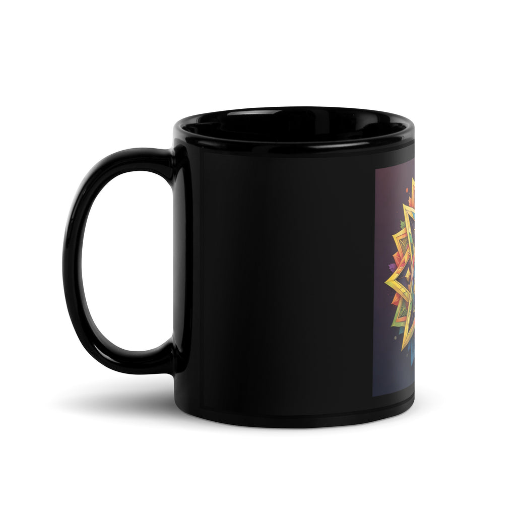 Vibrant Song | Star of David | Black Glossy Mug Jouparty