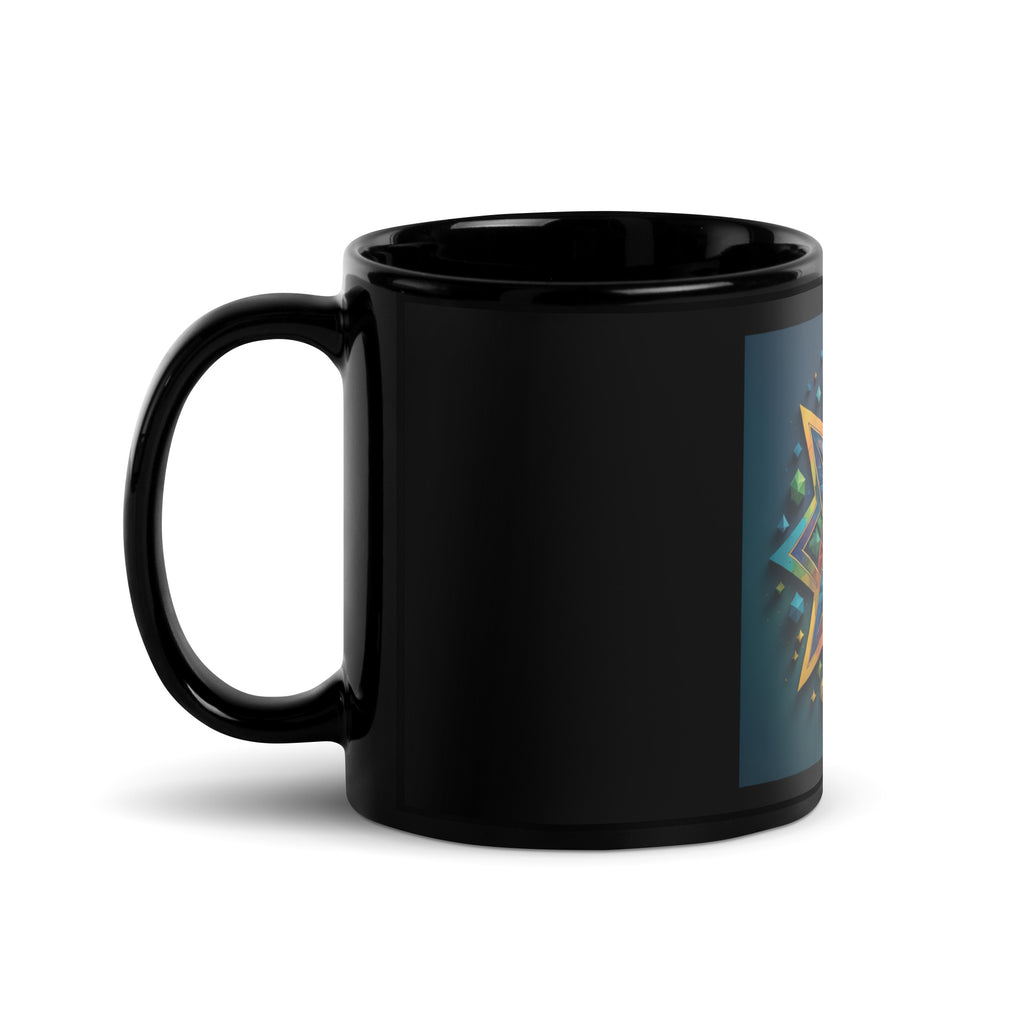 Vibrant Song | Star of David | Black Glossy Mug Jouparty