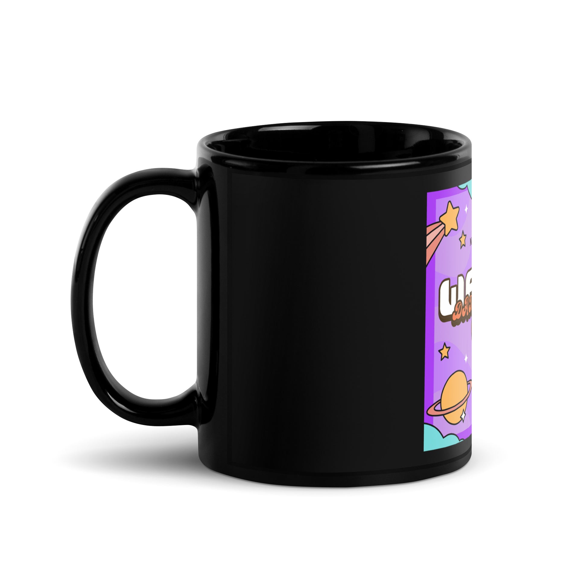 We Will Dance | Retro-Purple Style | Black Glossy Mug Jouparty