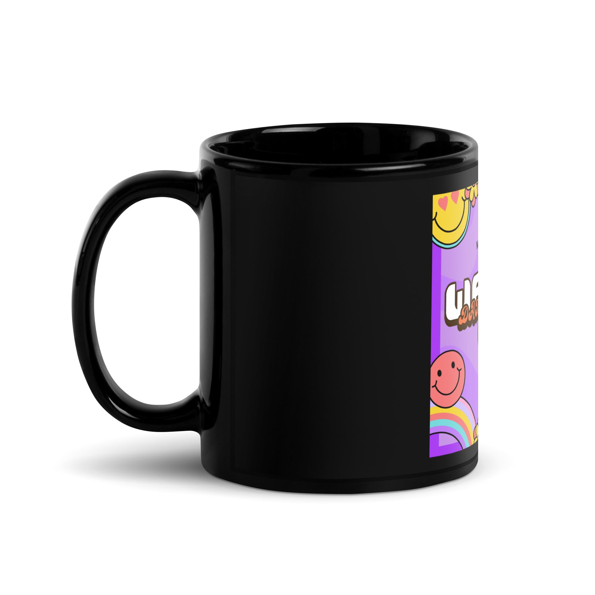 We Will Dance | Retro-Purple Style | Black Glossy Mug Jouparty
