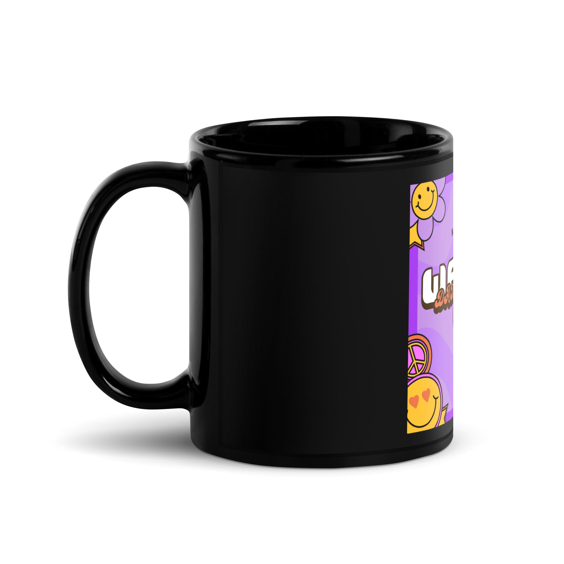 We Will Dance | Retro-Purple Style | Black Glossy Mug Jouparty