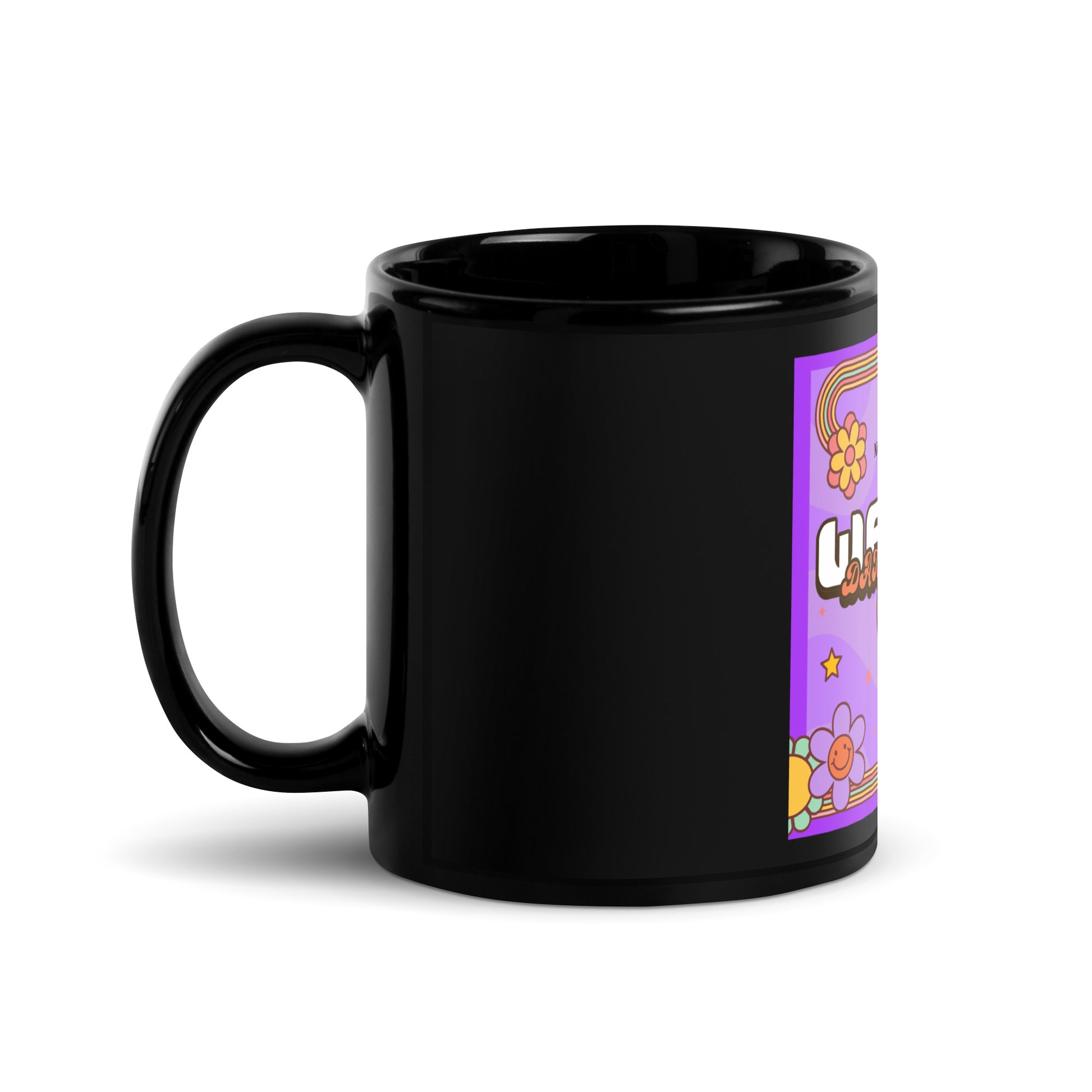 We Will Dance | Retro-Purple Style | Black Glossy Mug Jouparty