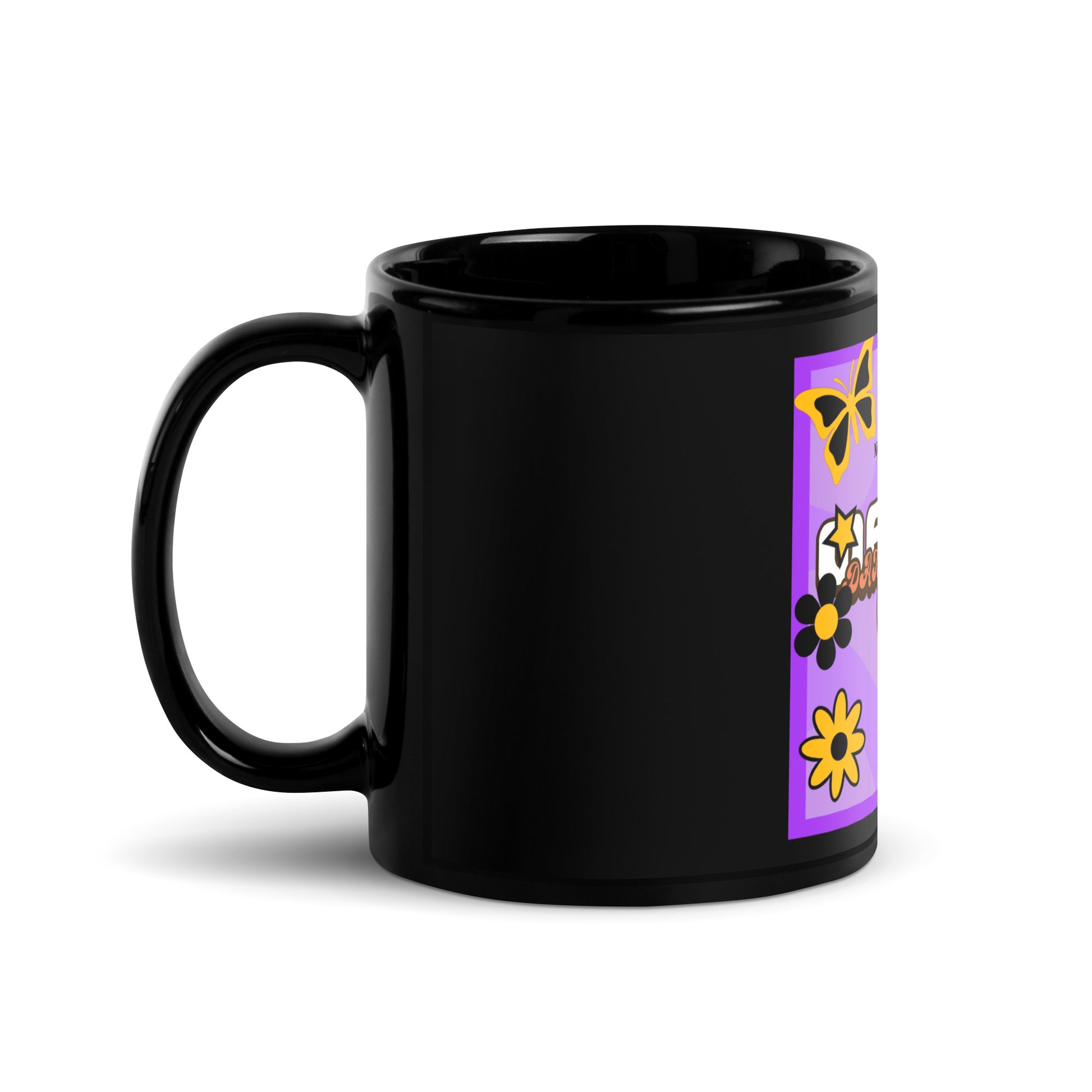 We Will Dance | Retro-Purple Style | Black Glossy Mug Jouparty
