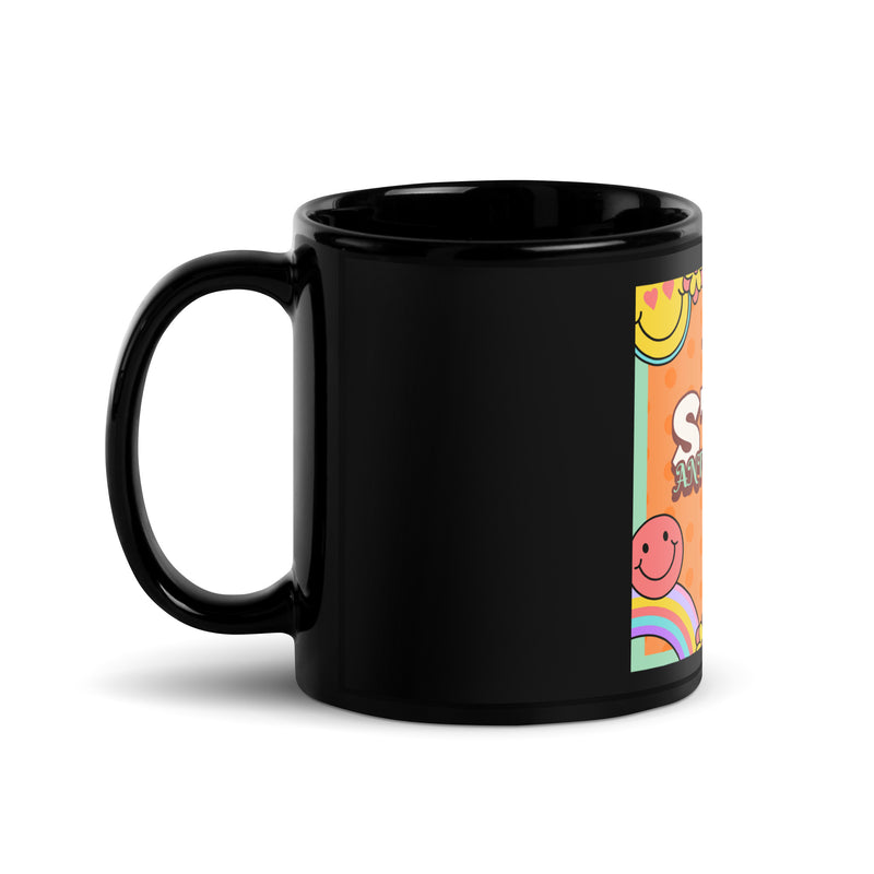 Antisemitism | Retro-Orange Style | Black Glossy Mug