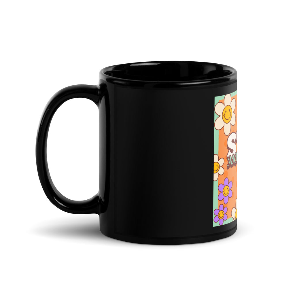 Antisemitism | Retro-Orange Style | Black Glossy Mug Jouparty