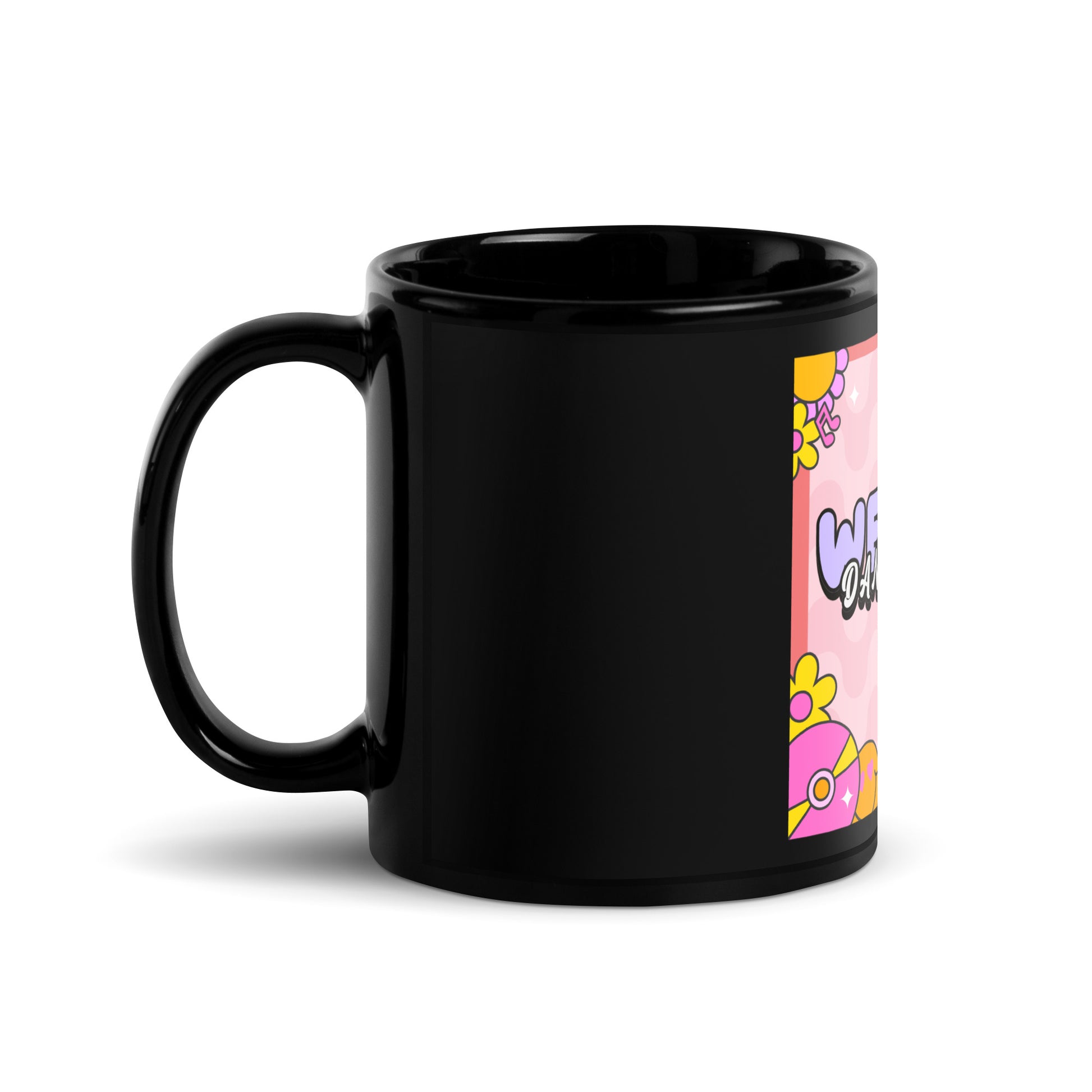 We Will Dance | Retro-Pink Style | Black Glossy Mug Jouparty