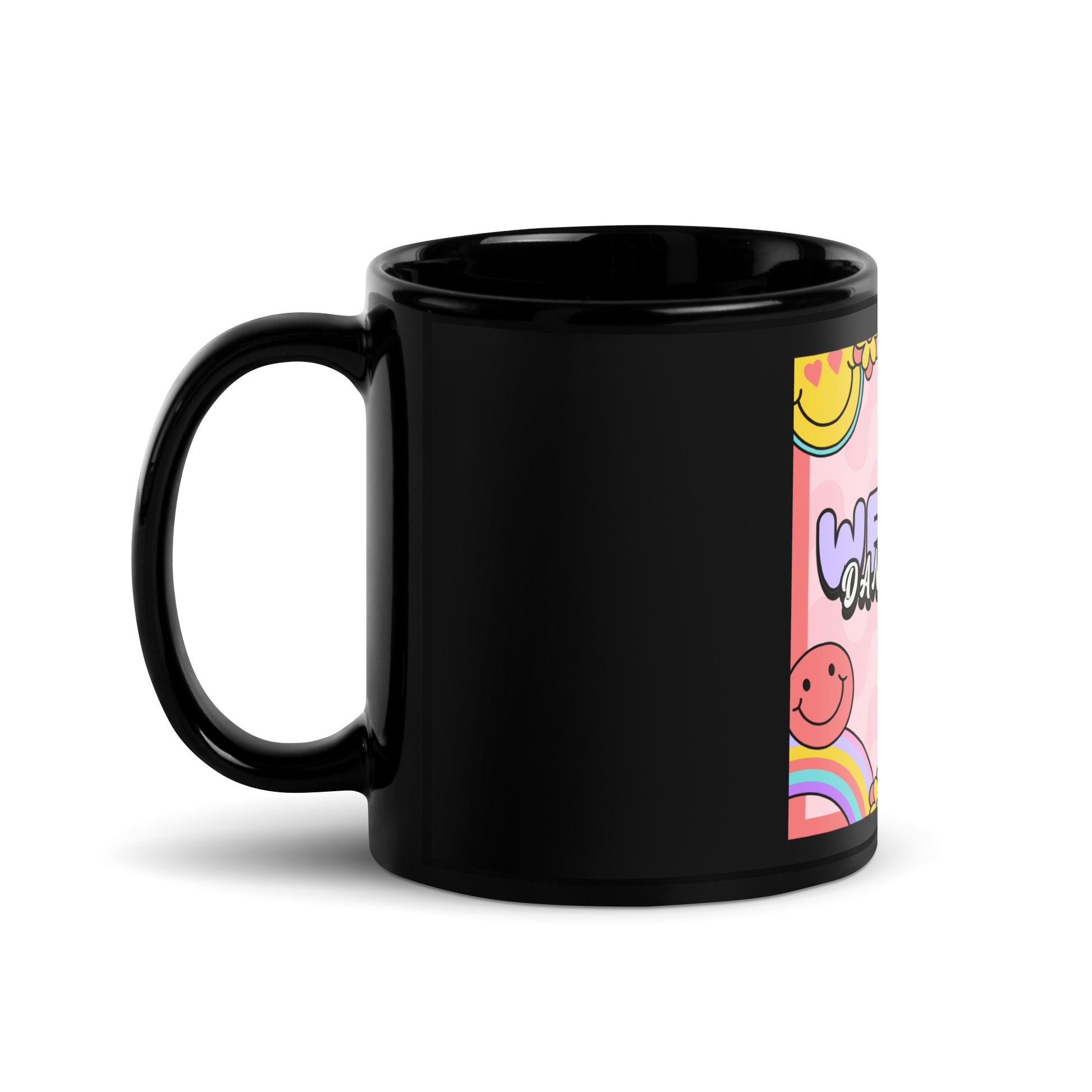 We Will Dance | Retro-Pink Style | Black Glossy Mug Jouparty