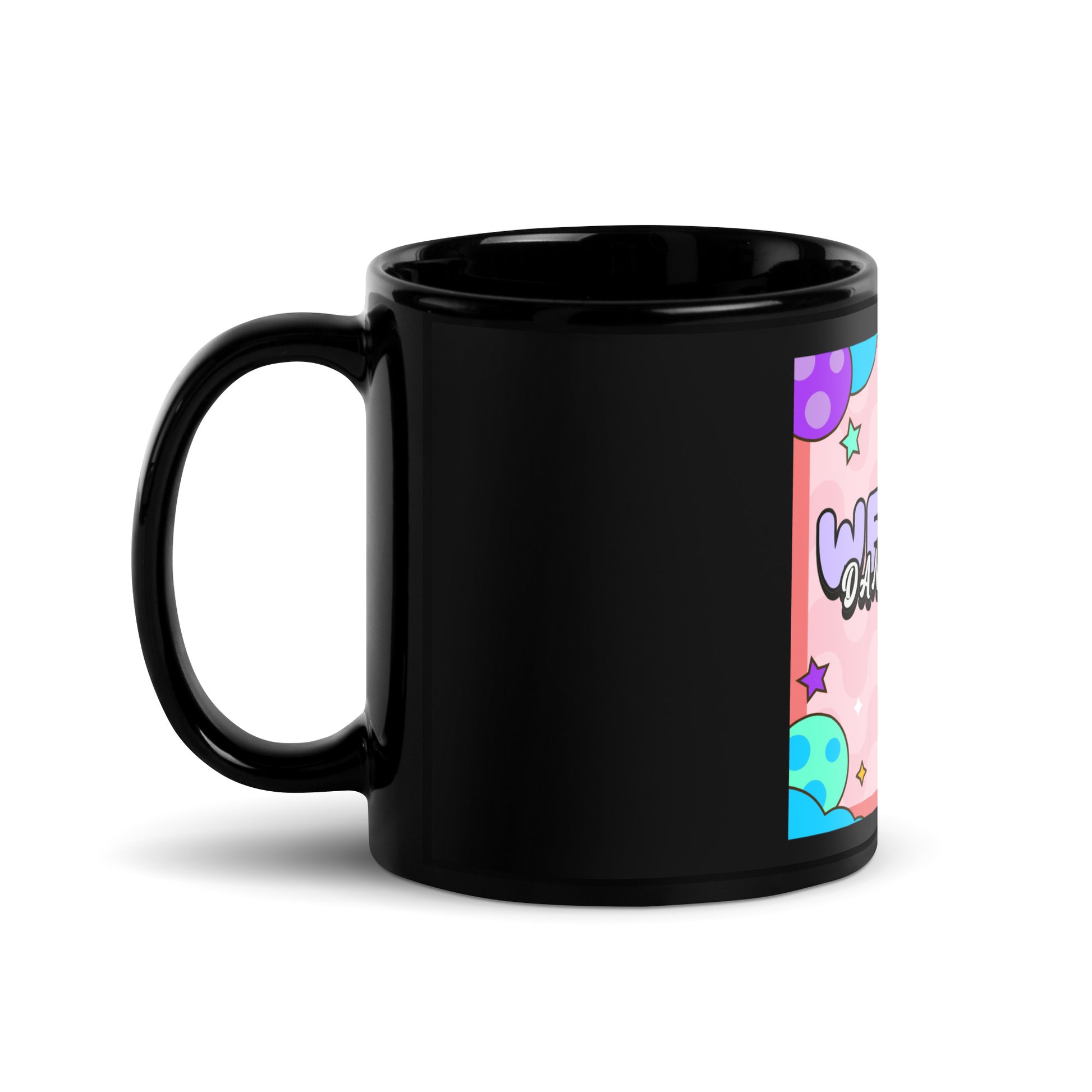 We Will Dance | Retro-Pink Style | Black Glossy Mug Jouparty