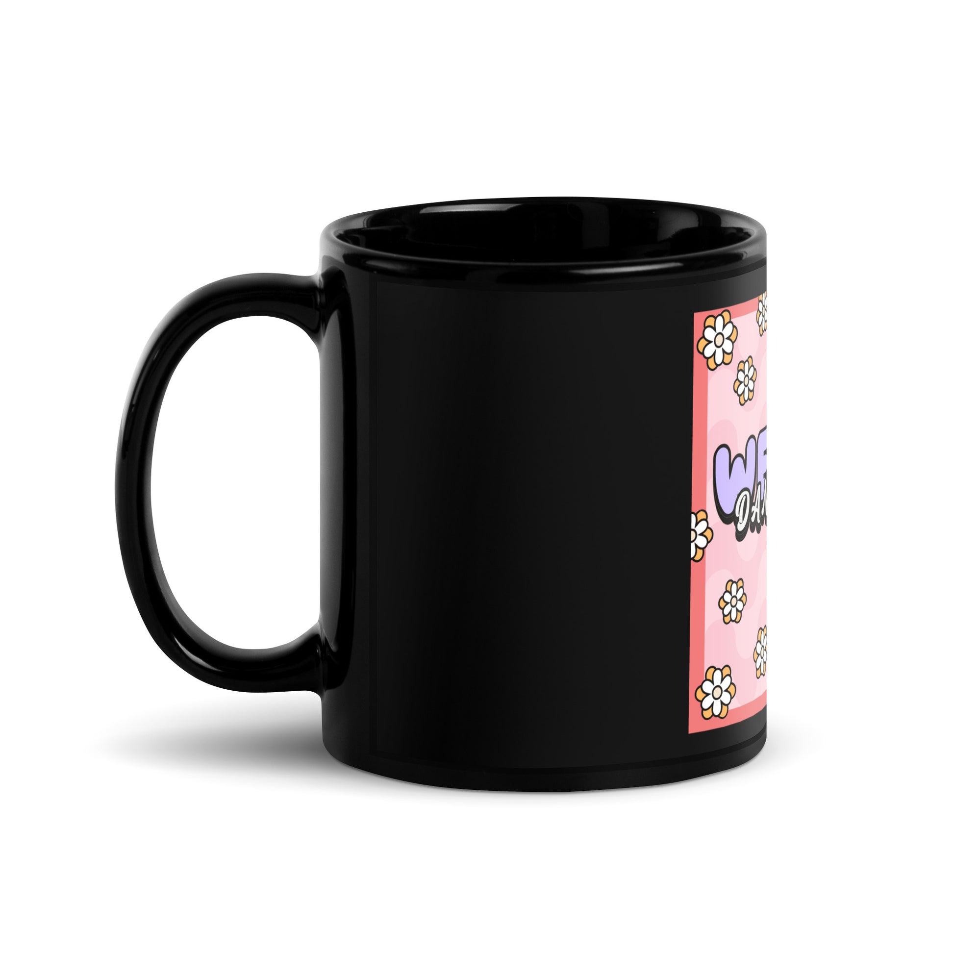 We Will Dance | Retro-Pink Style | Black Glossy Mug Jouparty