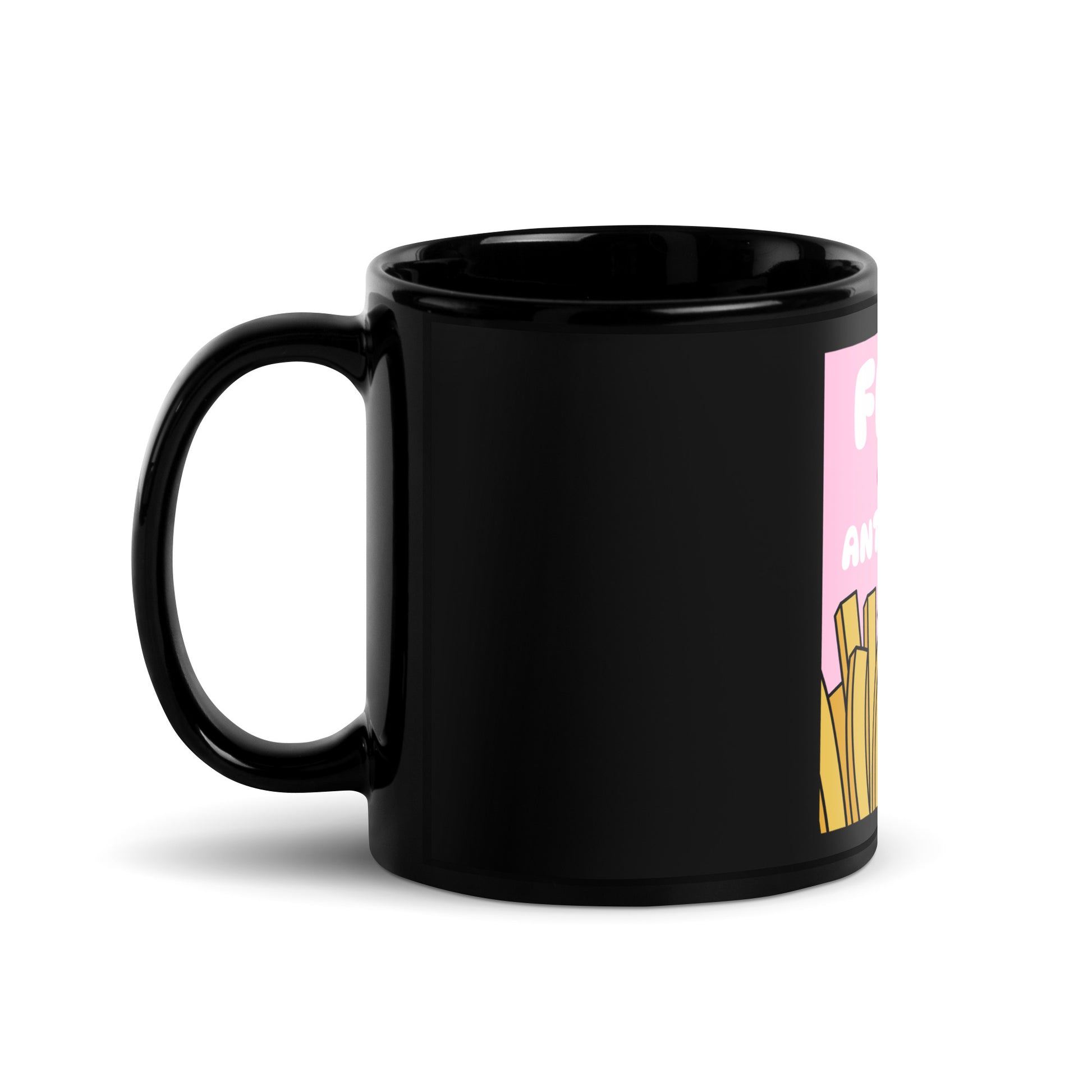 Fries Over Antisemites | Black Glossy Mug