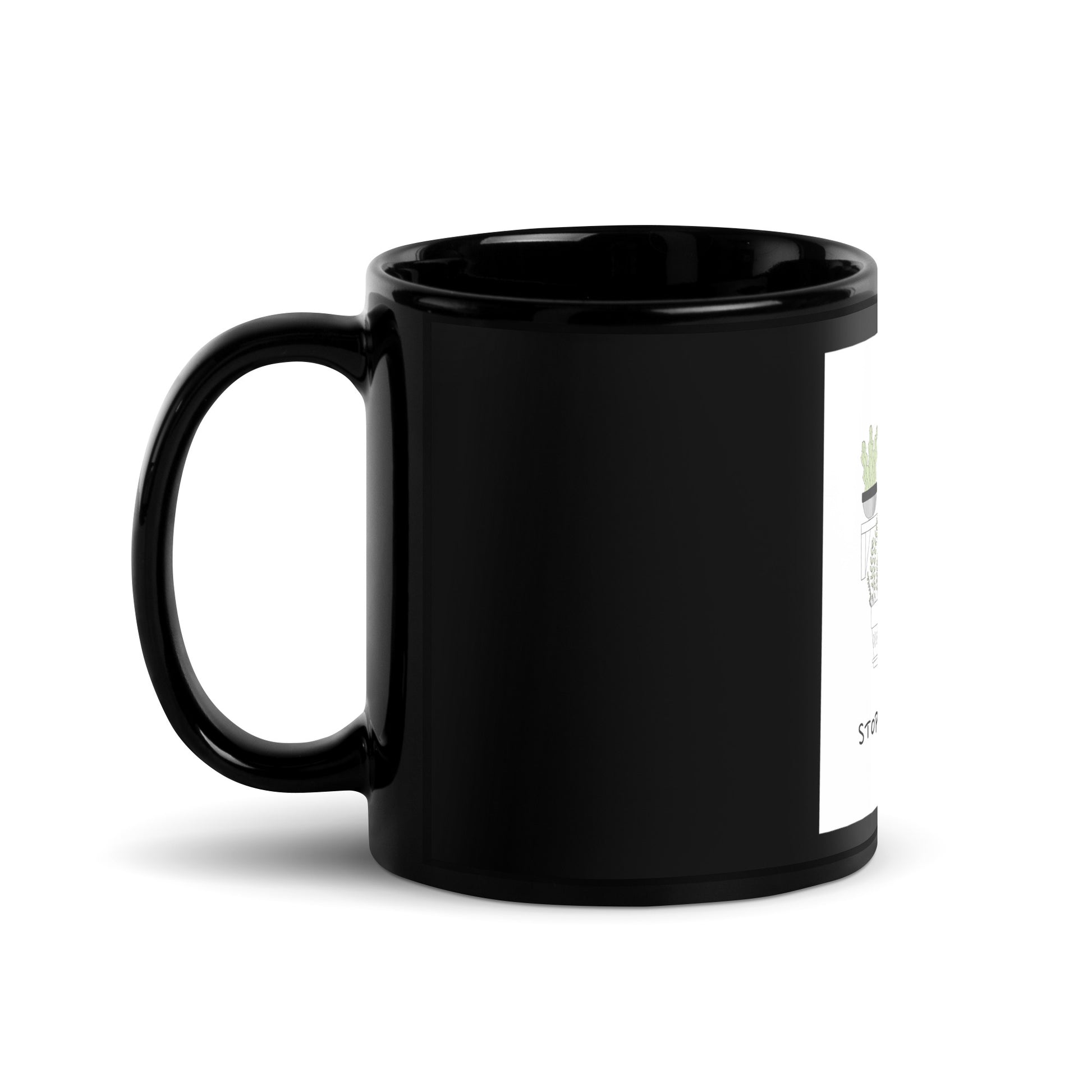 Stop Antisemitism | Plants & Flowers Edition | Black Glossy Mug