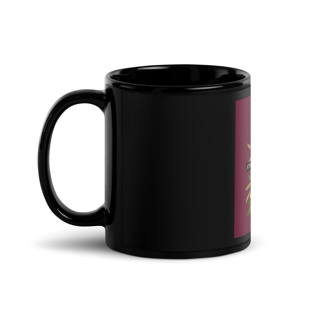 Stop Antisemitism | Plants & Flowers Edition | Black Glossy Mug
