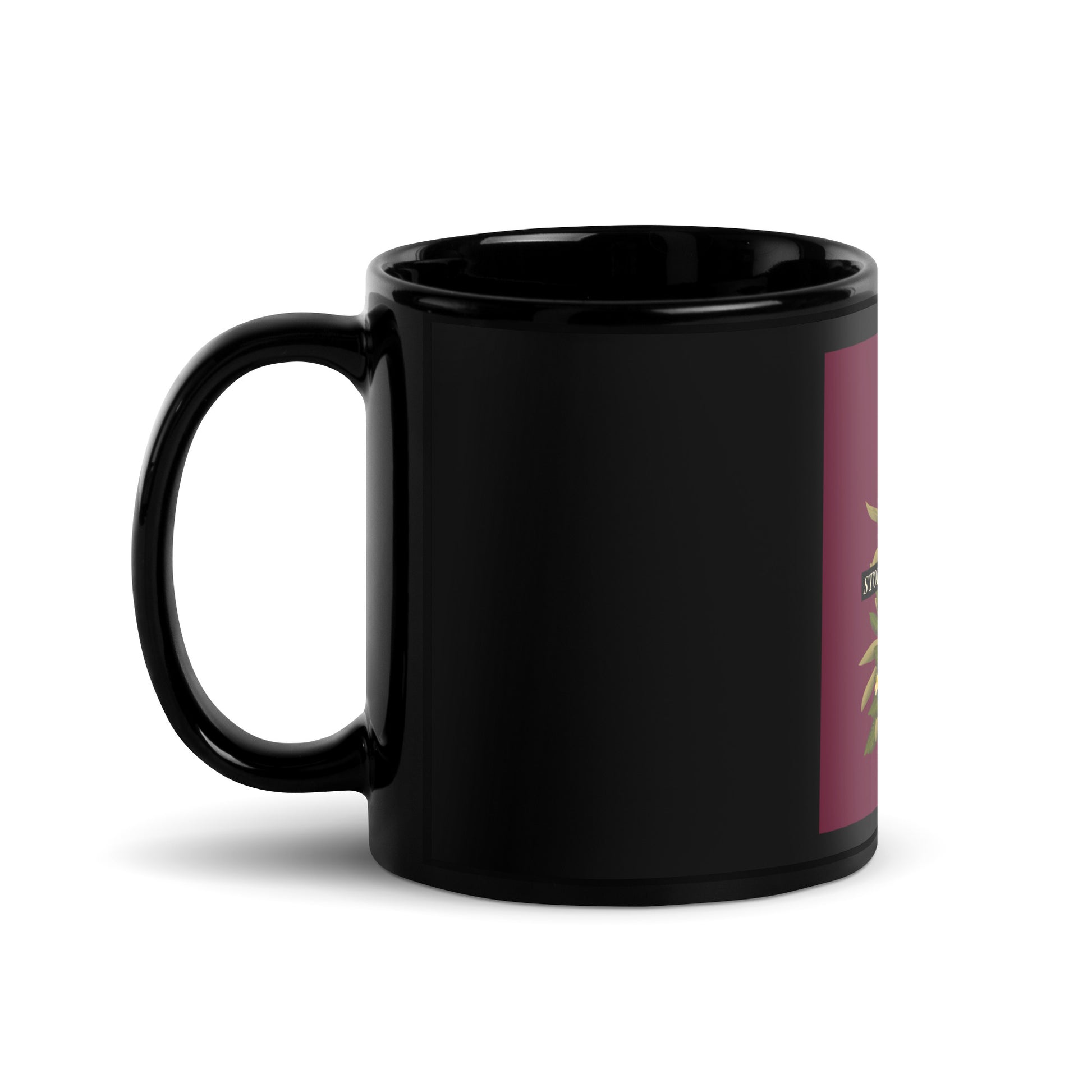 Stop Antisemitism | Plants & Flowers Edition | Black Glossy Mug