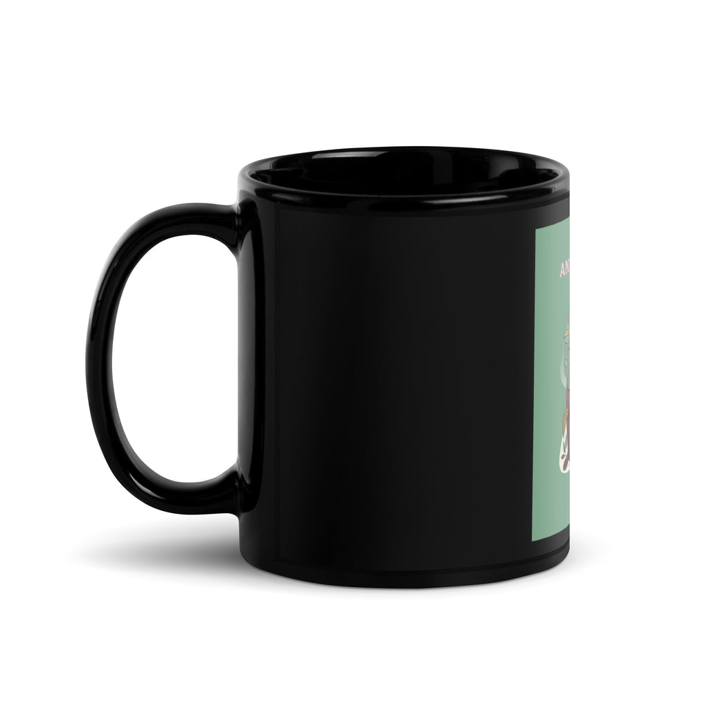 Stop Antisemitism | Plants & Flowers Edition | Black Glossy Mug