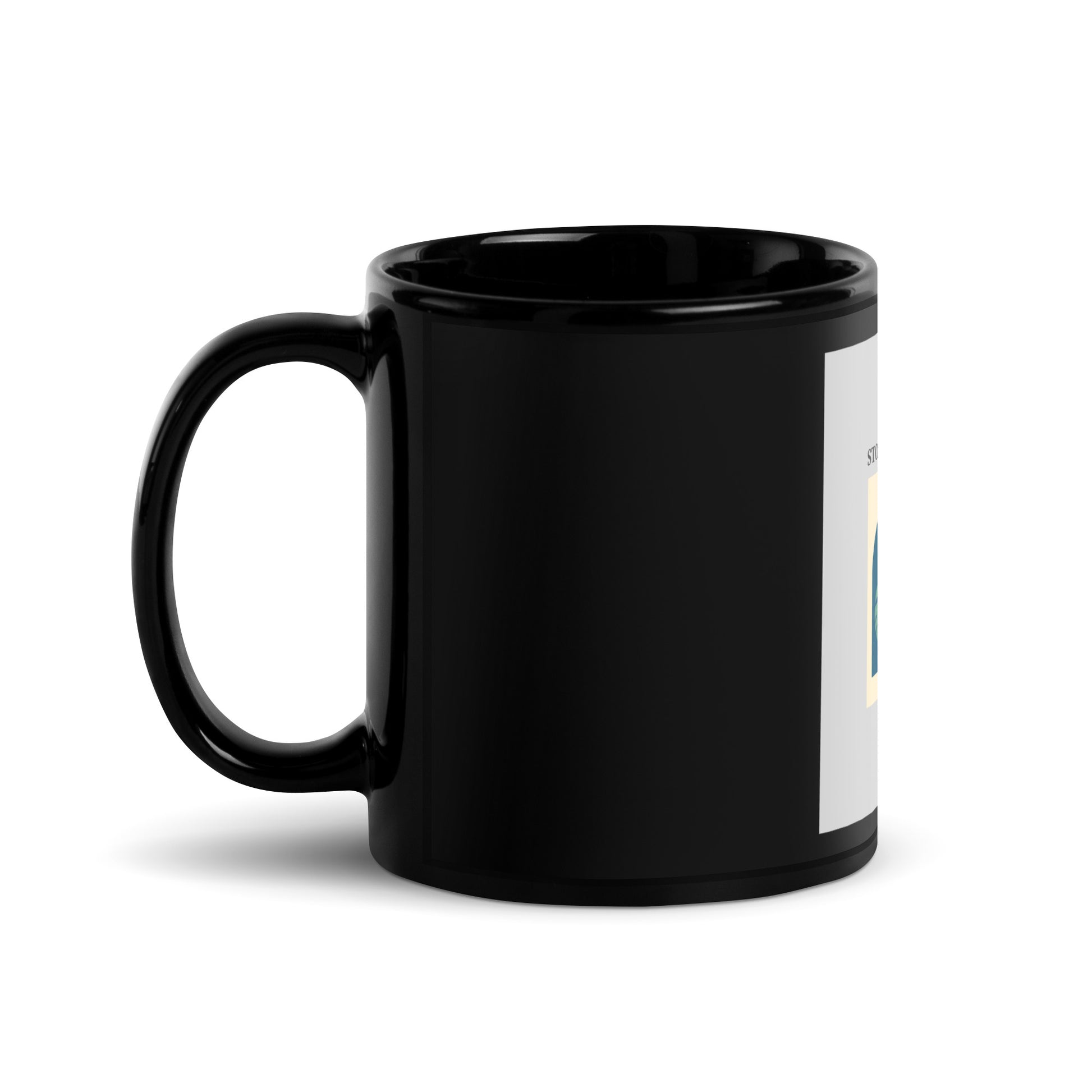 Stop Antisemitism | Plants & Flowers Edition | Black Glossy Mug