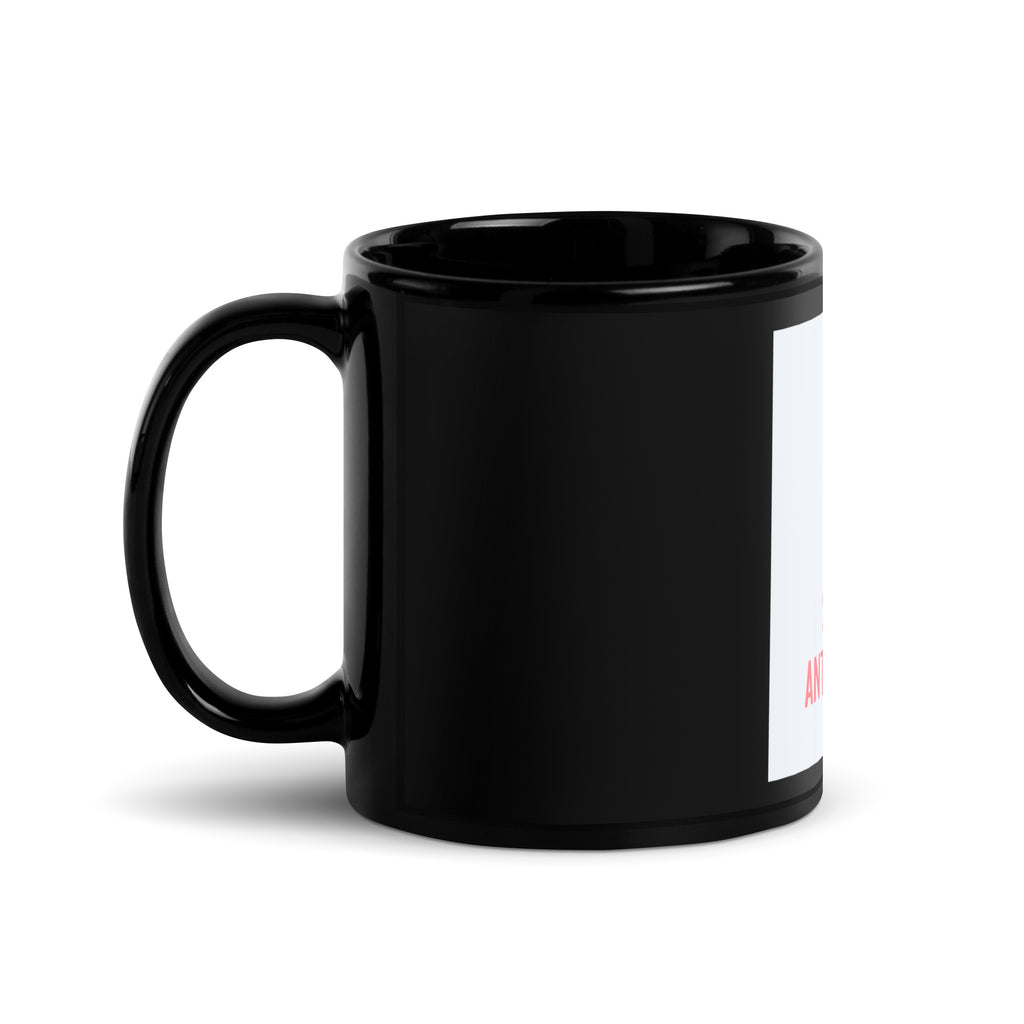 Stop Antisemitism | Plants & Flowers Edition | Black Glossy Mug