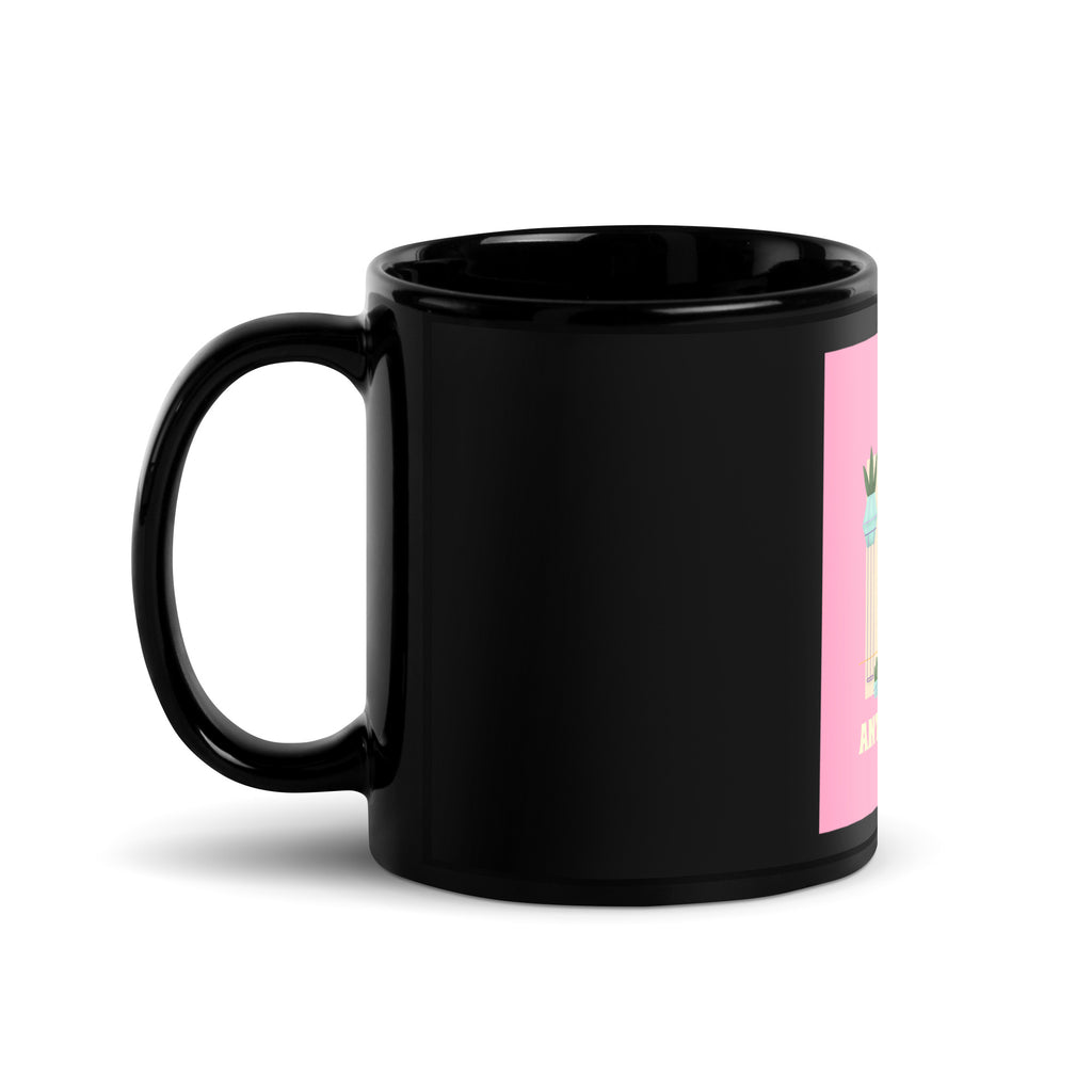 Stop Antisemitism | Plants & Flowers Edition | Black Glossy Mug