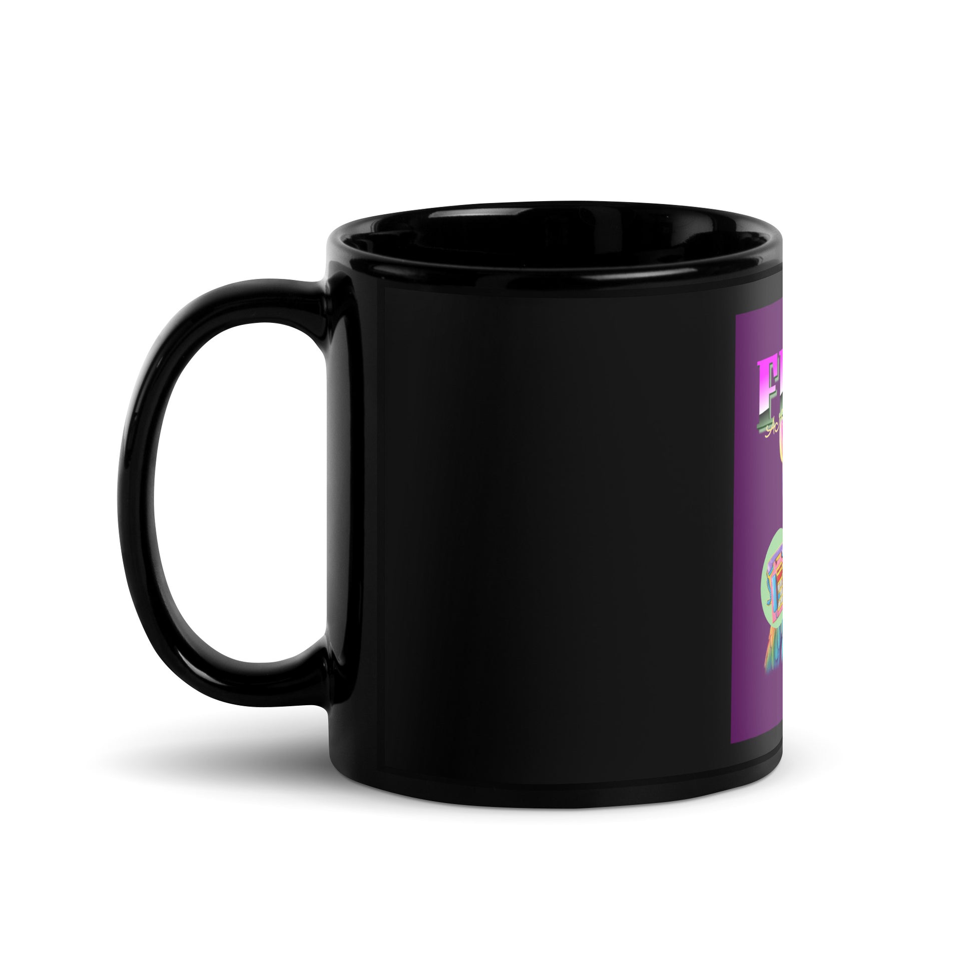 Retro Neon Animal | Fight Antisemitism | Black Glossy Mug