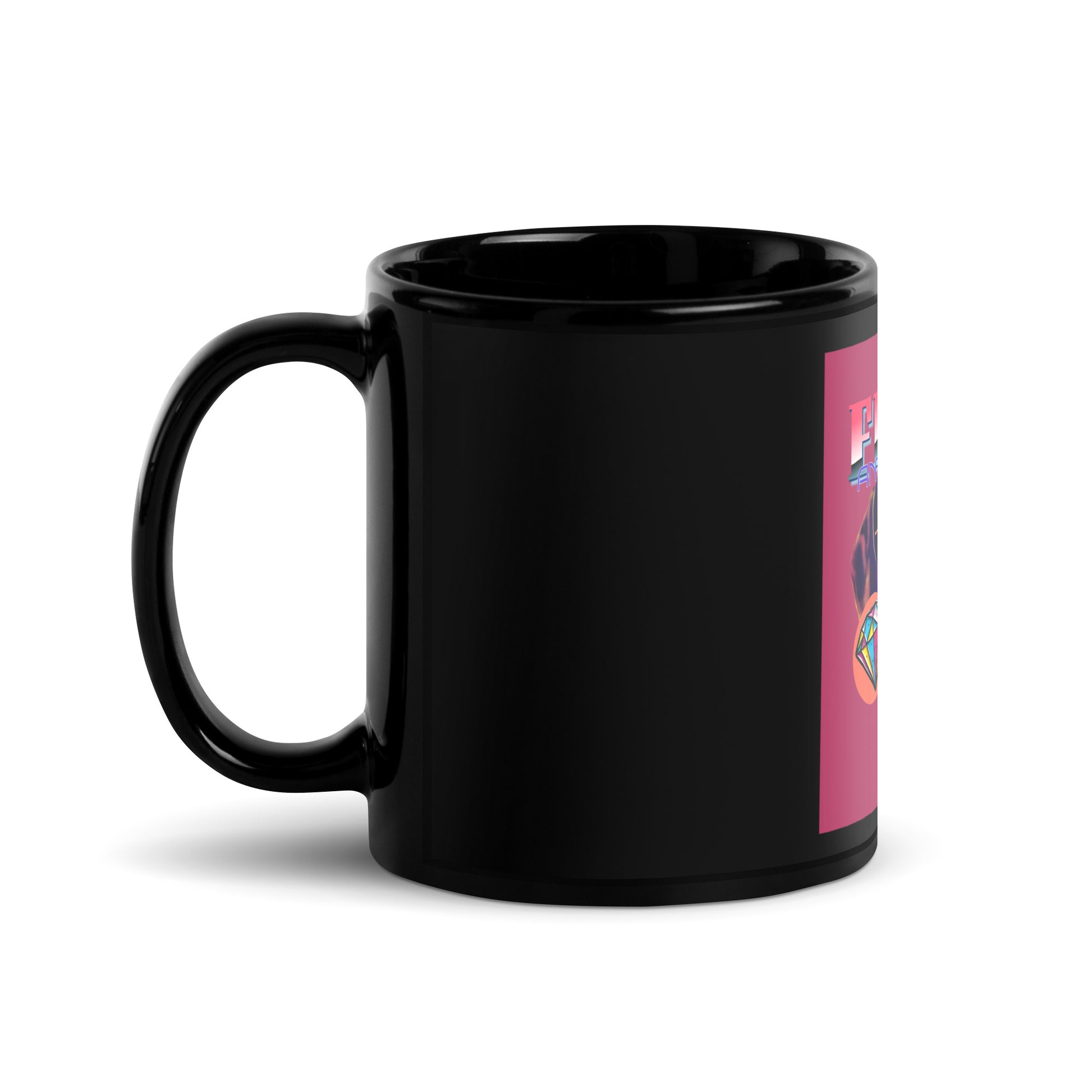 Retro Neon Animal | Fight Antisemitism | Black Glossy Mug