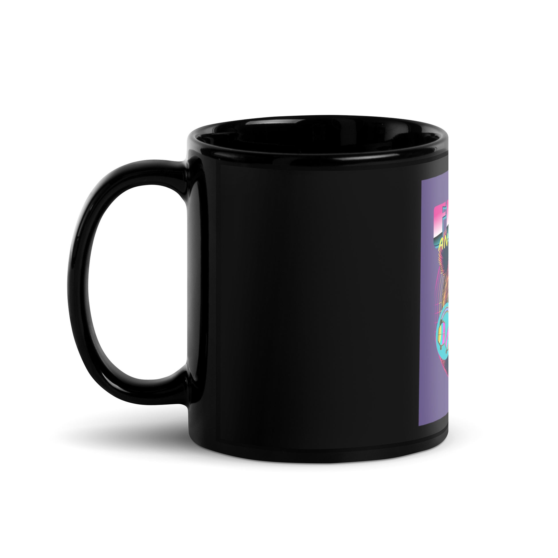Retro Neon Animal | Fight Antisemitism | Black Glossy Mug