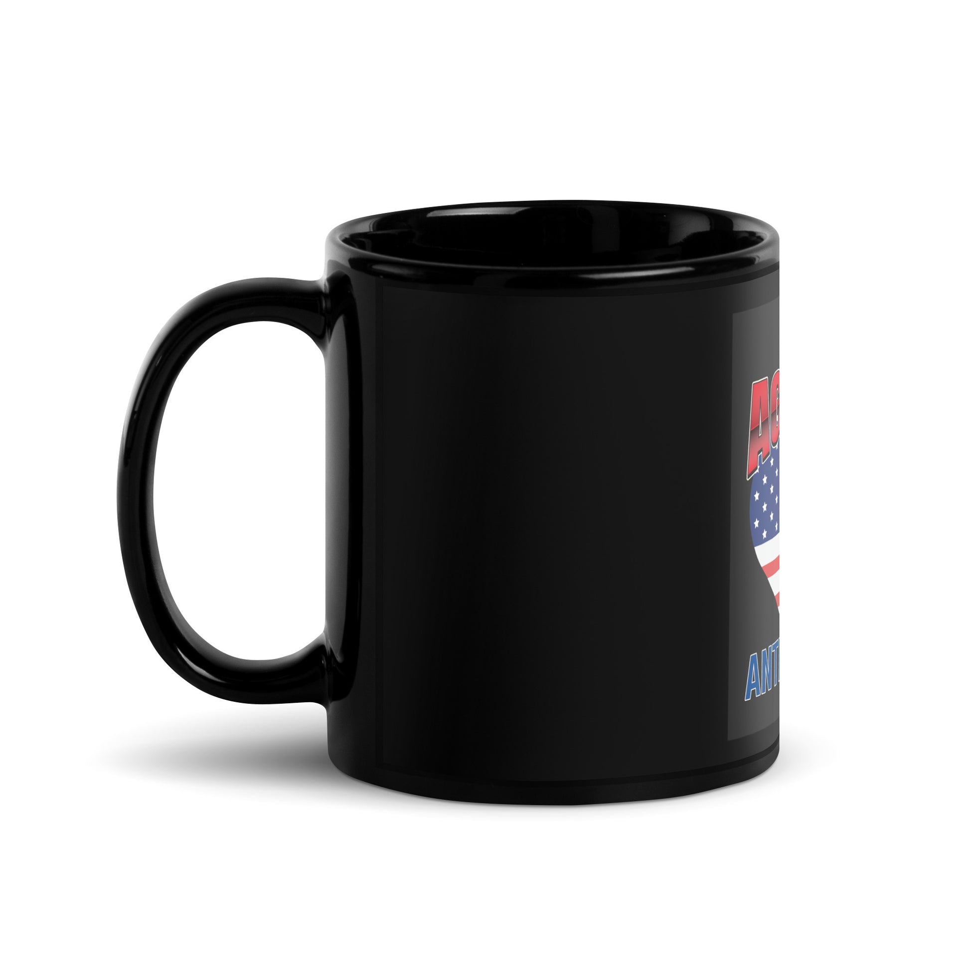 USA Edition | United Against Antisemitism | Black Glossy Mug