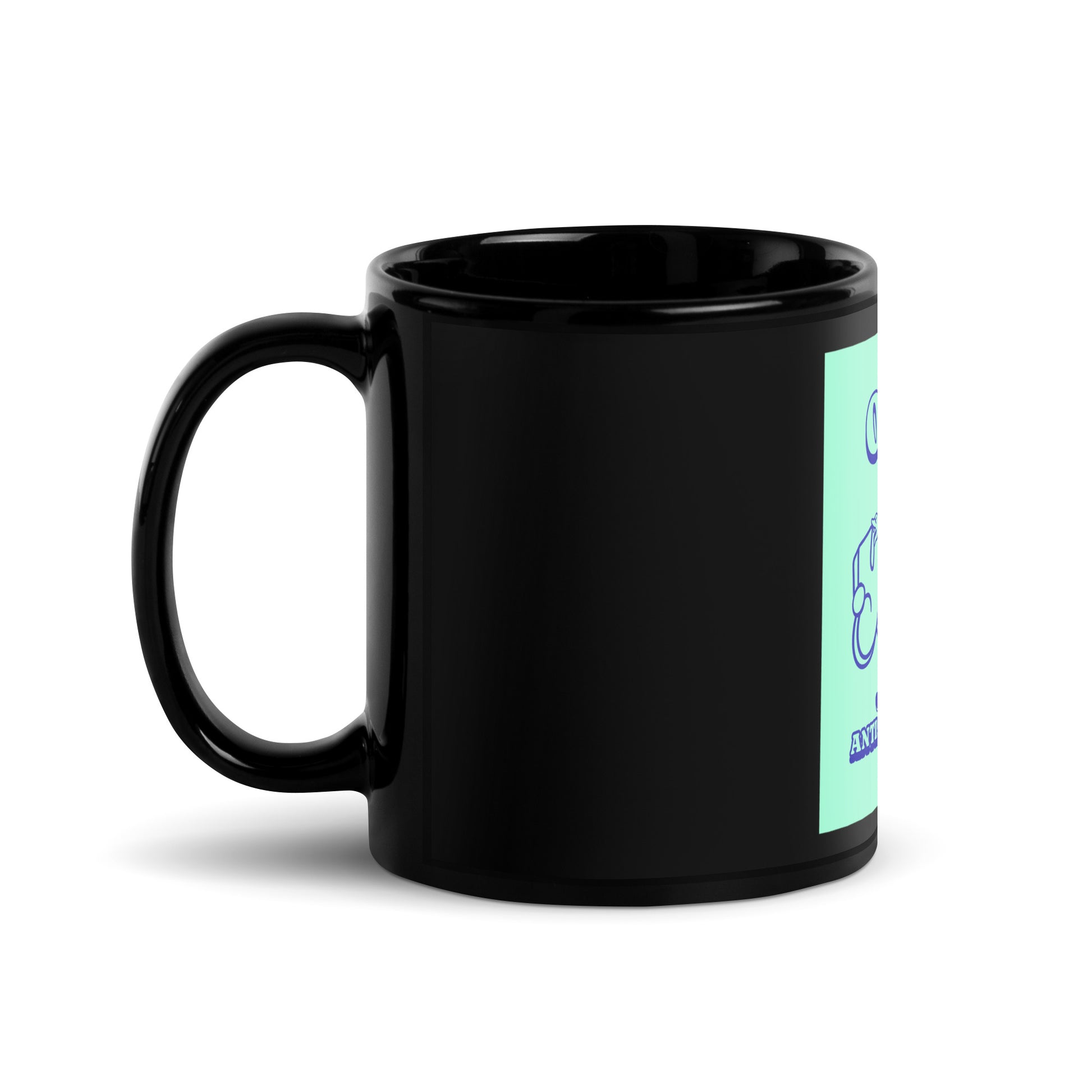 Streetart Graffiti Cartoon | Antisemitism | Black Glossy Mug